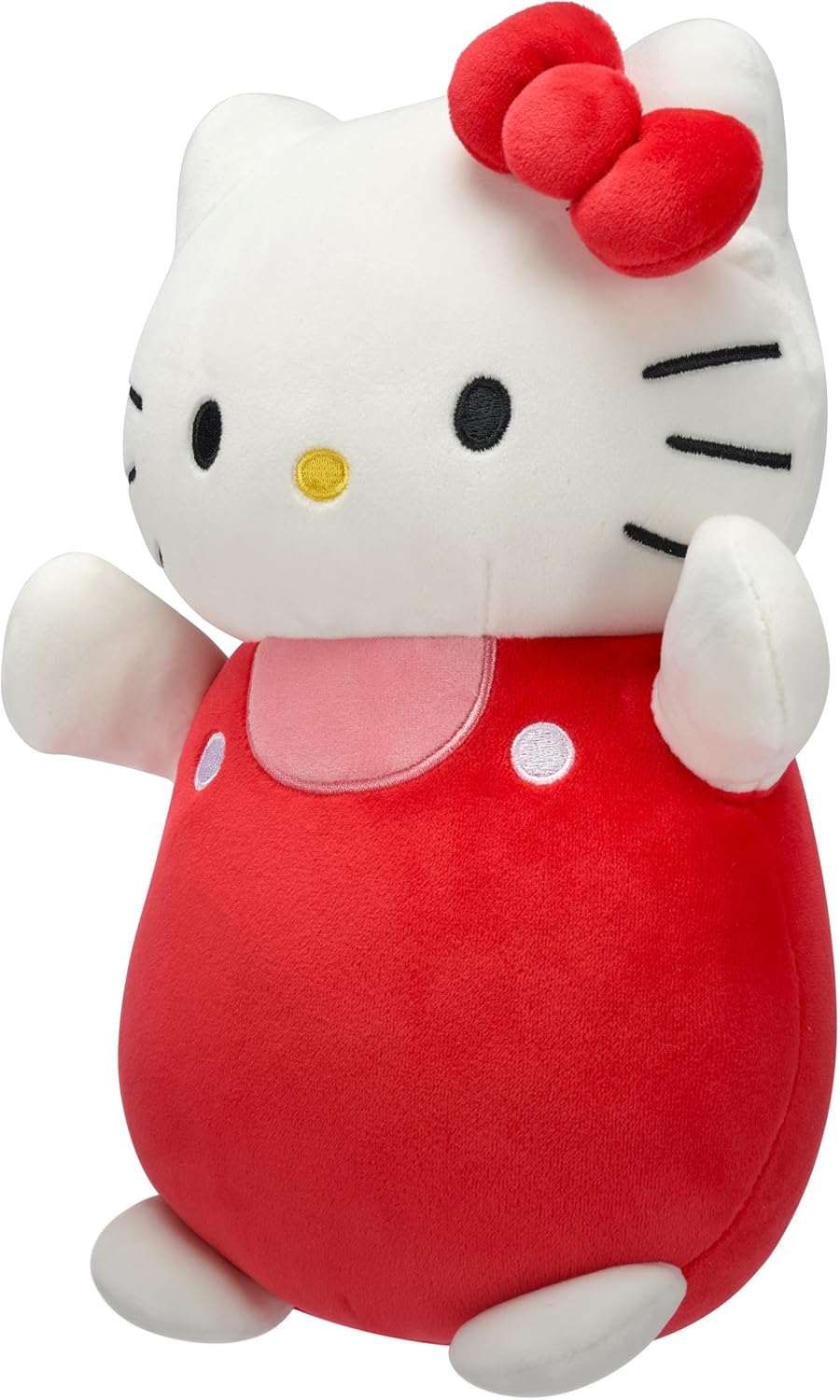 Squishmallows Hello Kitty and Friends Hello Kitty in Red and Pink Overalls