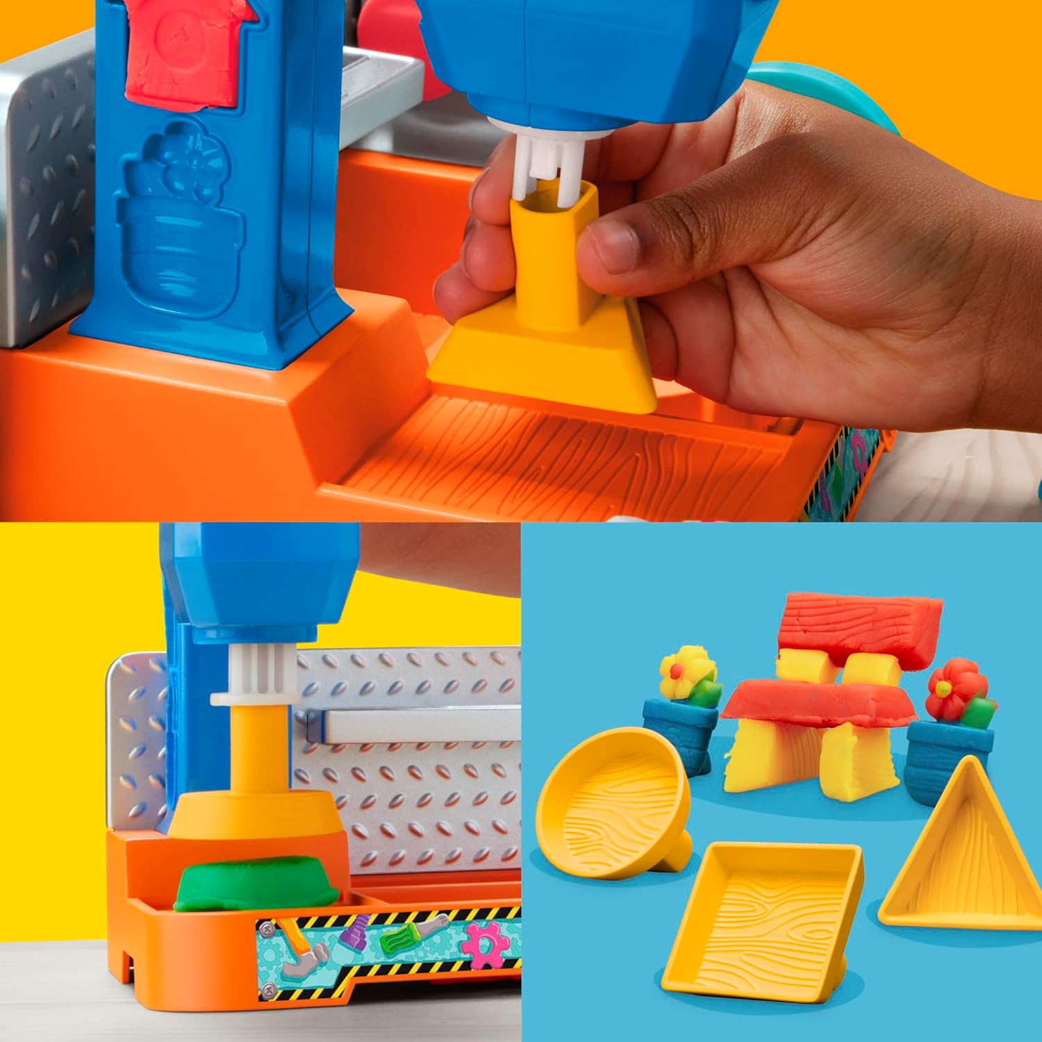 Play-Doh Stamp & Saw Tool Bench Playset | Construction Workshop for Kids Ages 3+