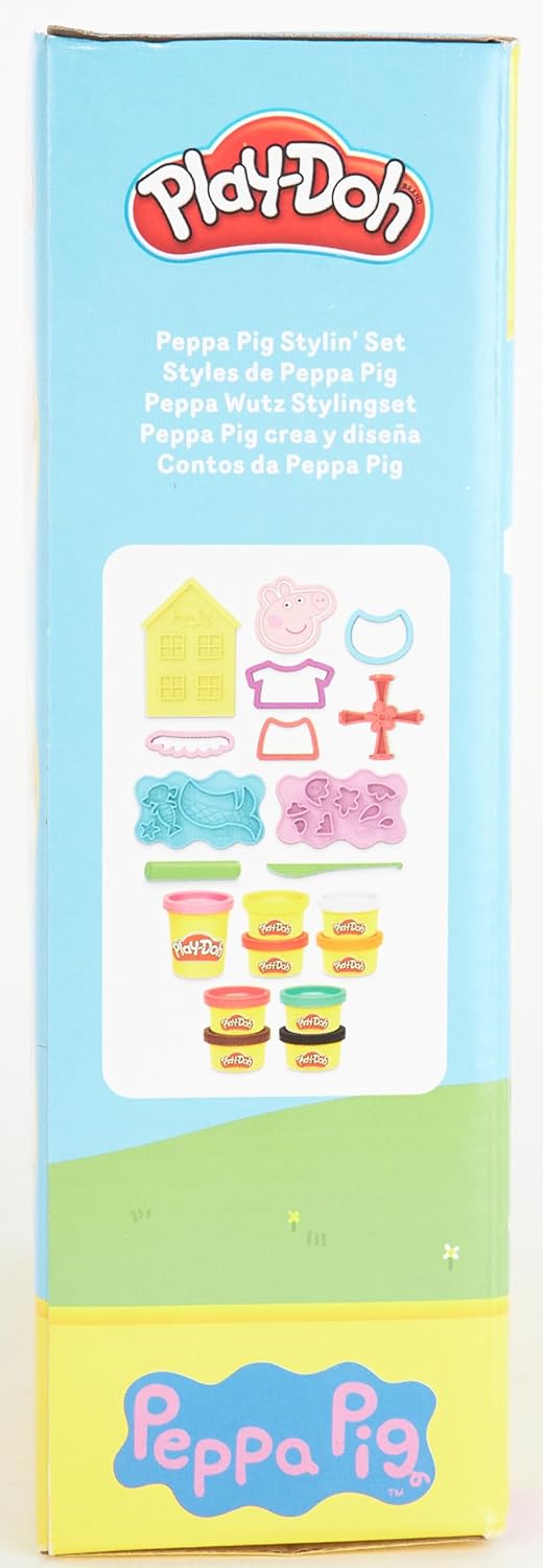 Play-Doh Peppa Pig Stylin’ Set | Peppa Pig Playset with 9 Cans & 11 Tools | Arts & Crafts Toy for Kids Ages 3+