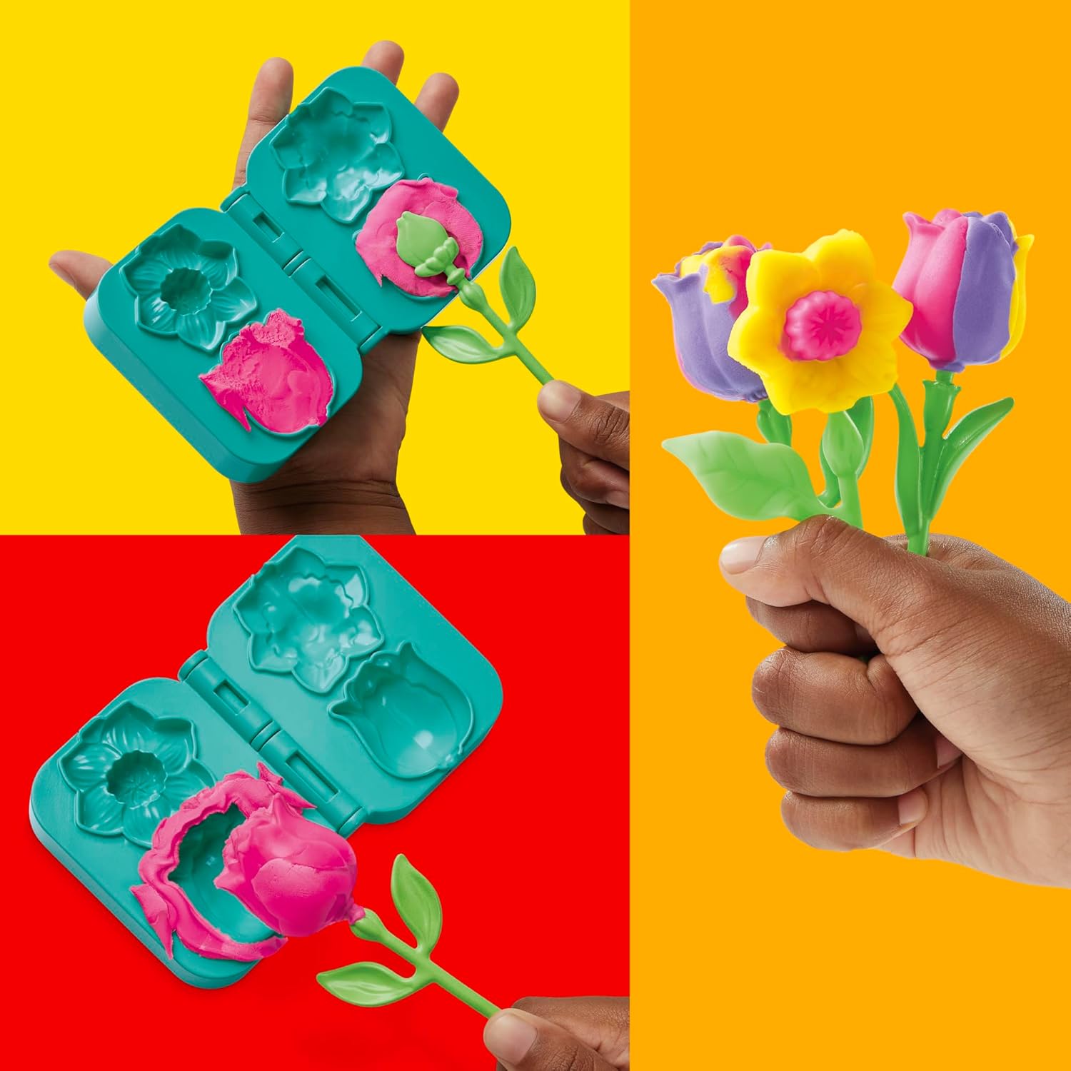 Play-Doh Tulips & Daffodils Flower Toy | Floral Scented Modeling Compound | Kids Arts & Crafts Kit for Ages 3+