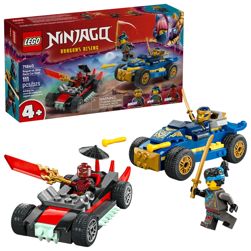 LEGO NINJAGO Rogue vs. Drix Race Car Battle (71840)