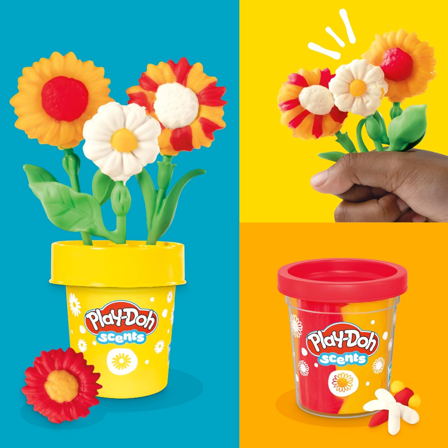 Play-Doh Sunflowers & Daisies Flower Toy | Floral Scented Modeling Compound | Kids Arts & Crafts Kit for Ages 3+