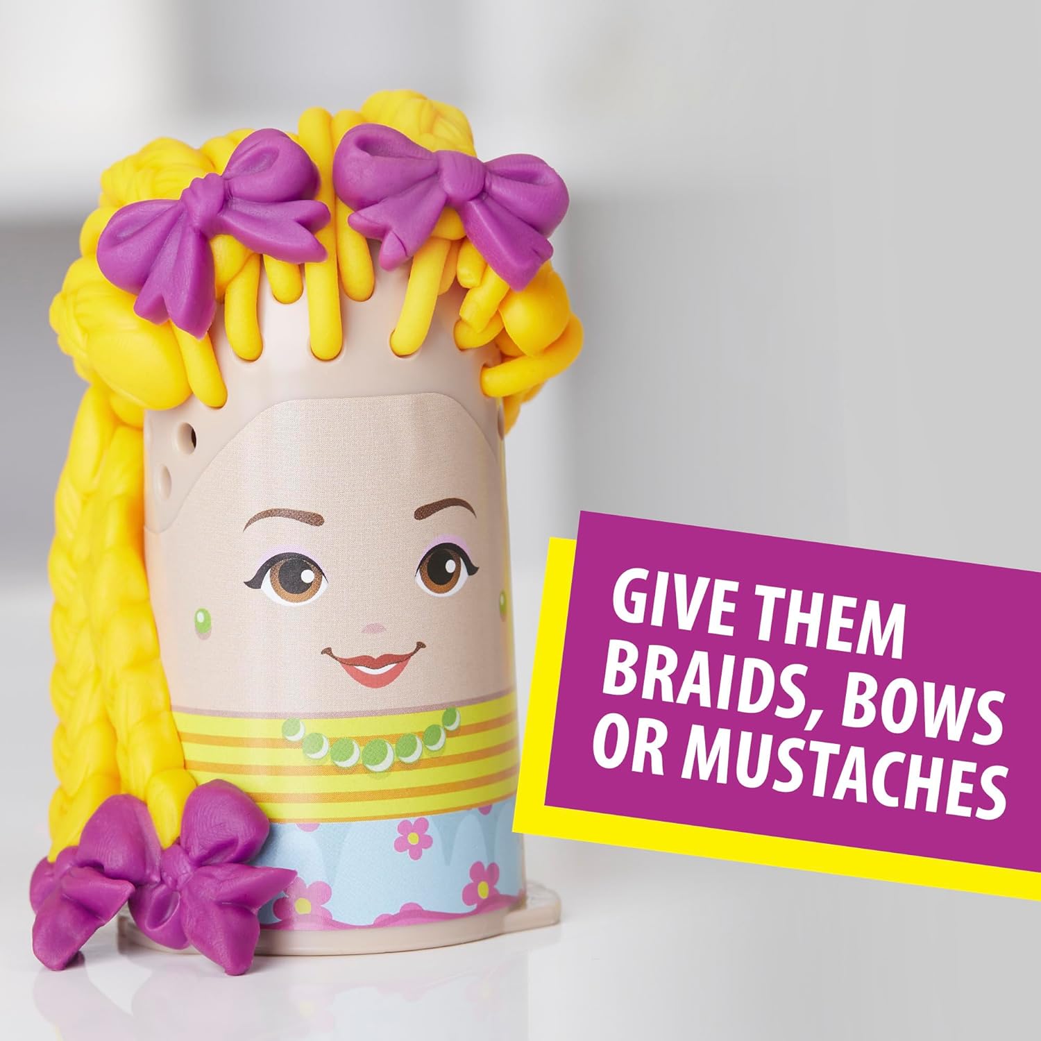 Play-Doh Buzz ’n Cut Fuzzy Pumper Barber Shop Set | Electric Buzzer & 5 Colors | Ages 3+