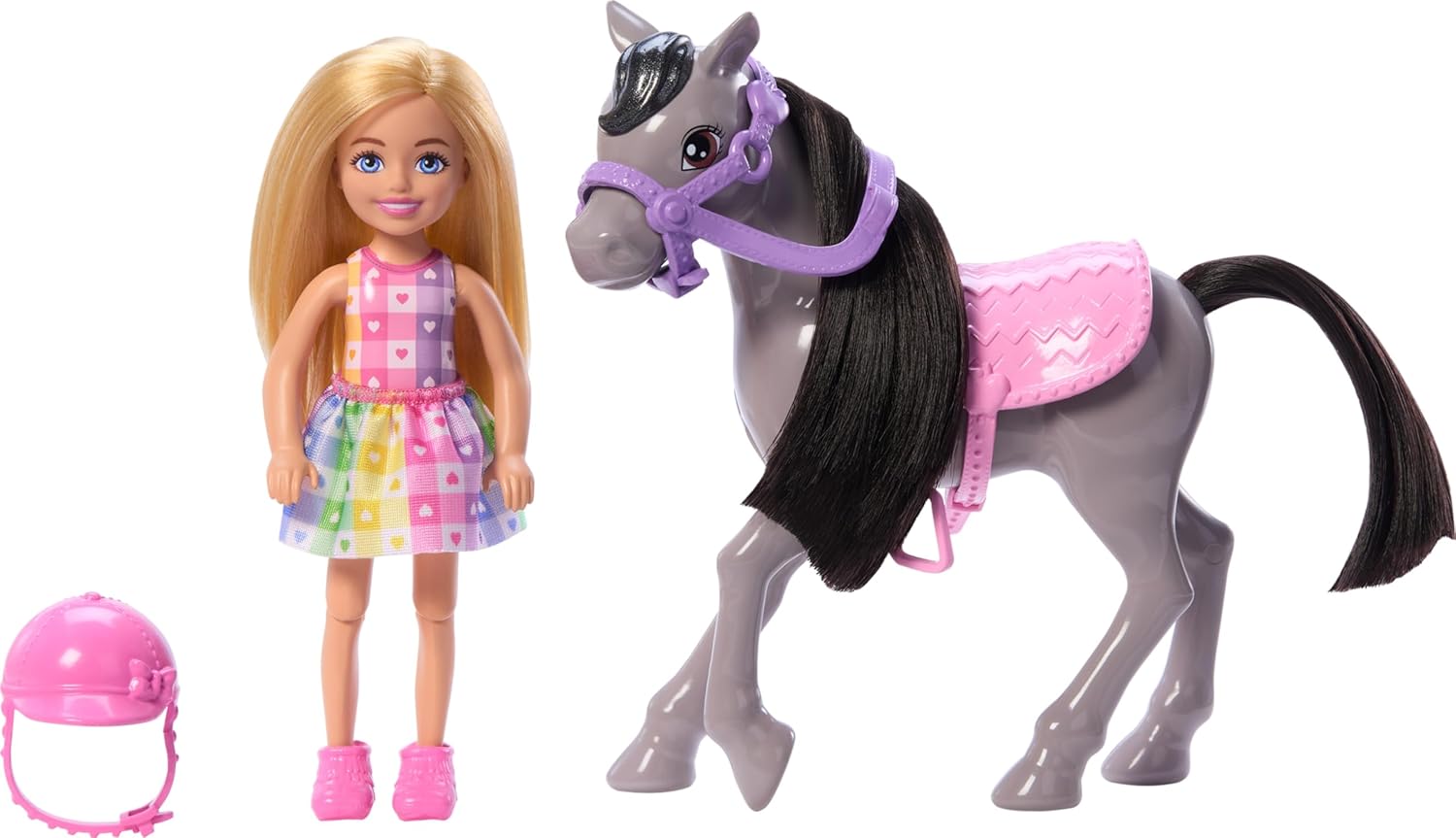 Barbie Chelsea Doll & Toy Horse Set | Blonde Chelsea & Gray Pony | Ages 3+