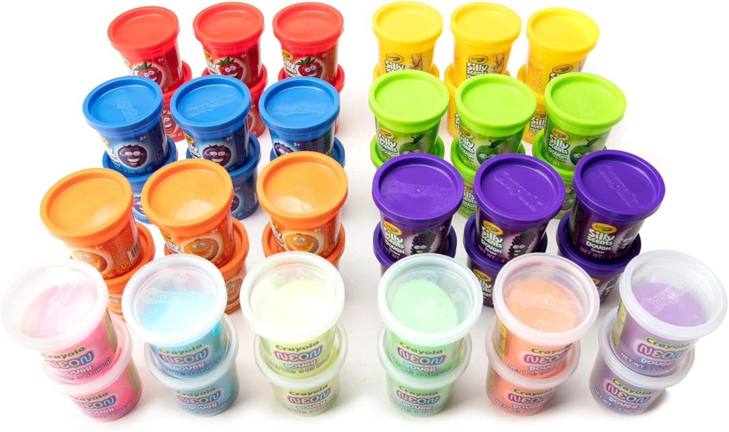 Crayola Silly Scents Play Dough 48-Pack | Scented & Neon Modeling Compound for Kids | Non-Toxic Party Favor Set for Ages 3+