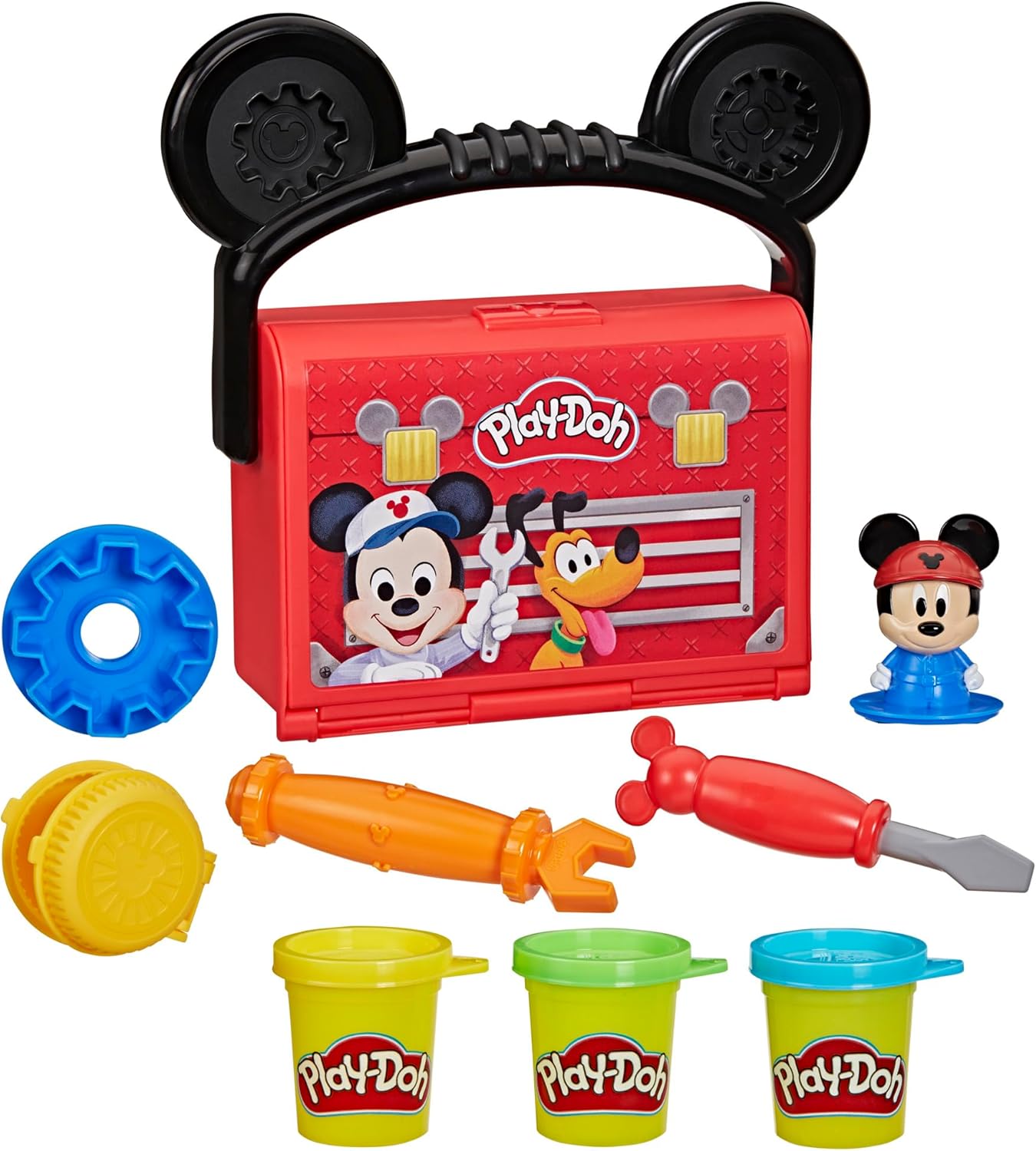 Play-Doh Disney Junior Mickey Mouse Clubhouse Garagenspielset für unterwegs | Mickey Mouse Kunst- und Bastelset für Kinder ab 2 Jahren