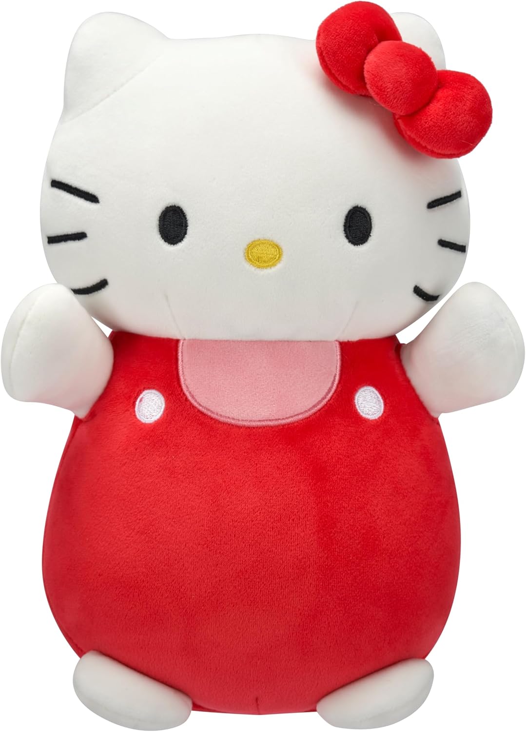 Squishmallows Hello Kitty and Friends Hello Kitty in Red and Pink Overalls