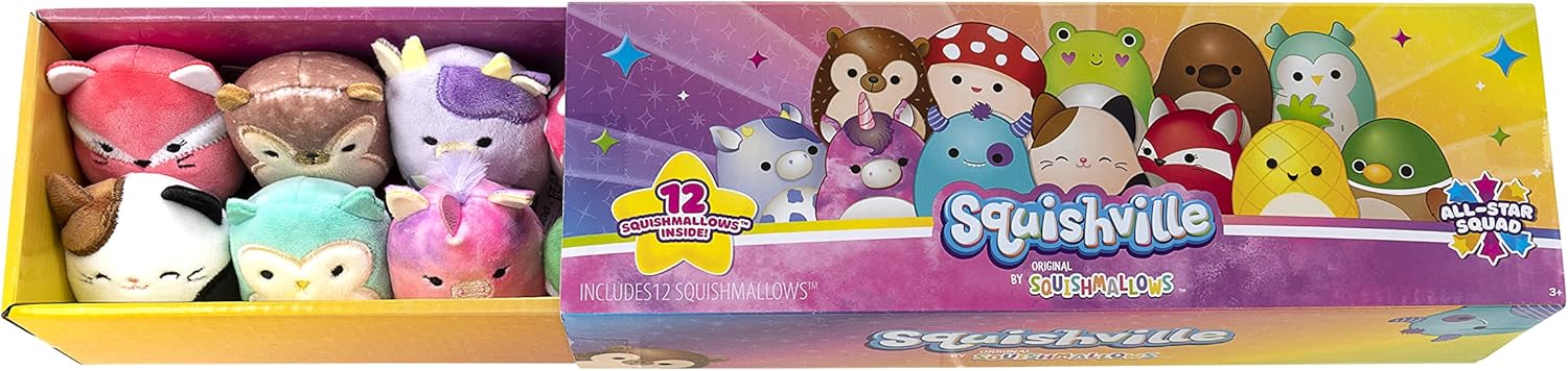 Squishmallows Micromallows All-Star Squad - 12 Fan Favorites, Including Hans, Cam, Malcolm, Avery, and More