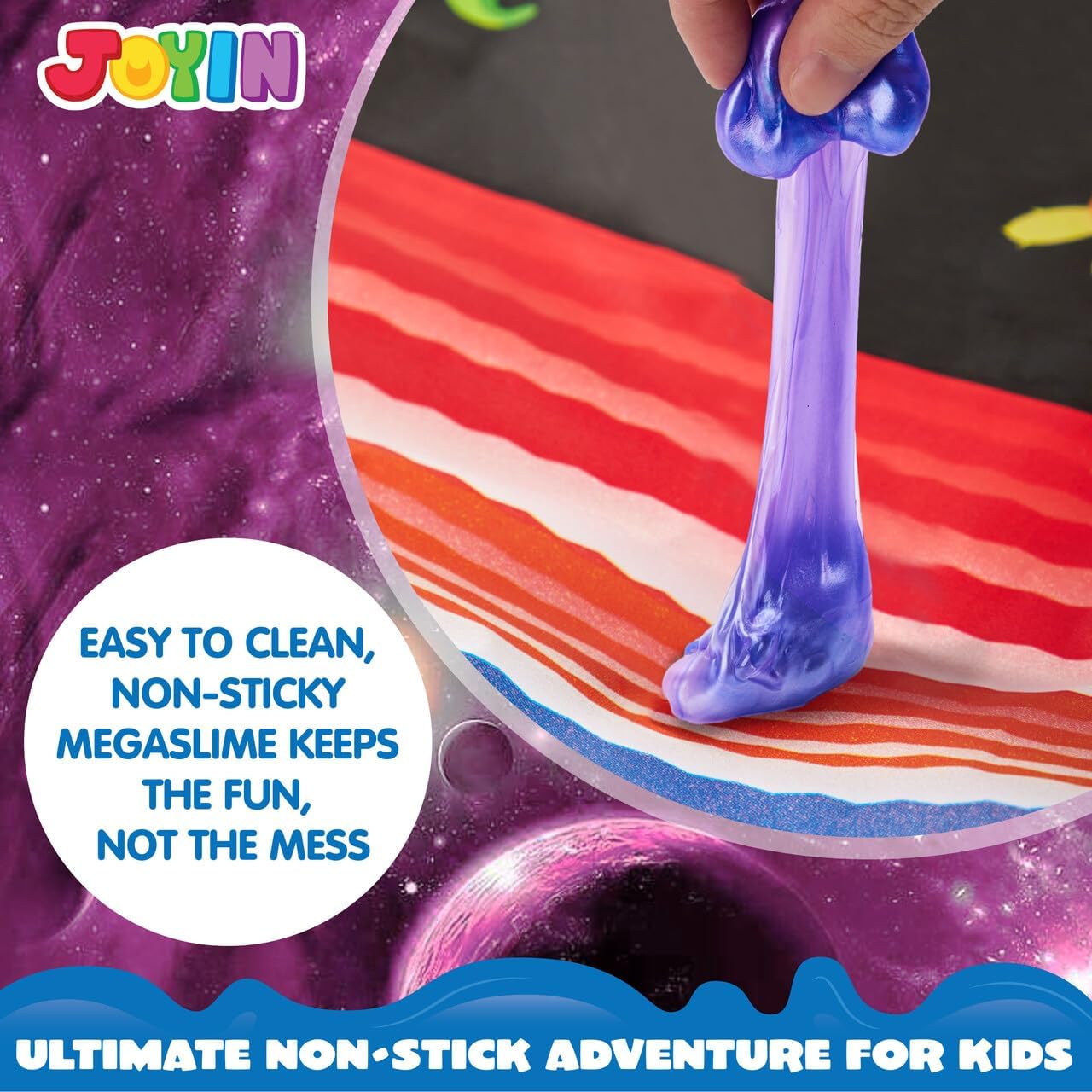 JOYIN 24-Pack Galaxy Slime Balls | Stretchy, Non-Sticky, Mess-Free Party Favors | Safe, Non-Toxic Sensory Toys for Kids | Ideal for Birthdays, Holidays & Classroom Rewards