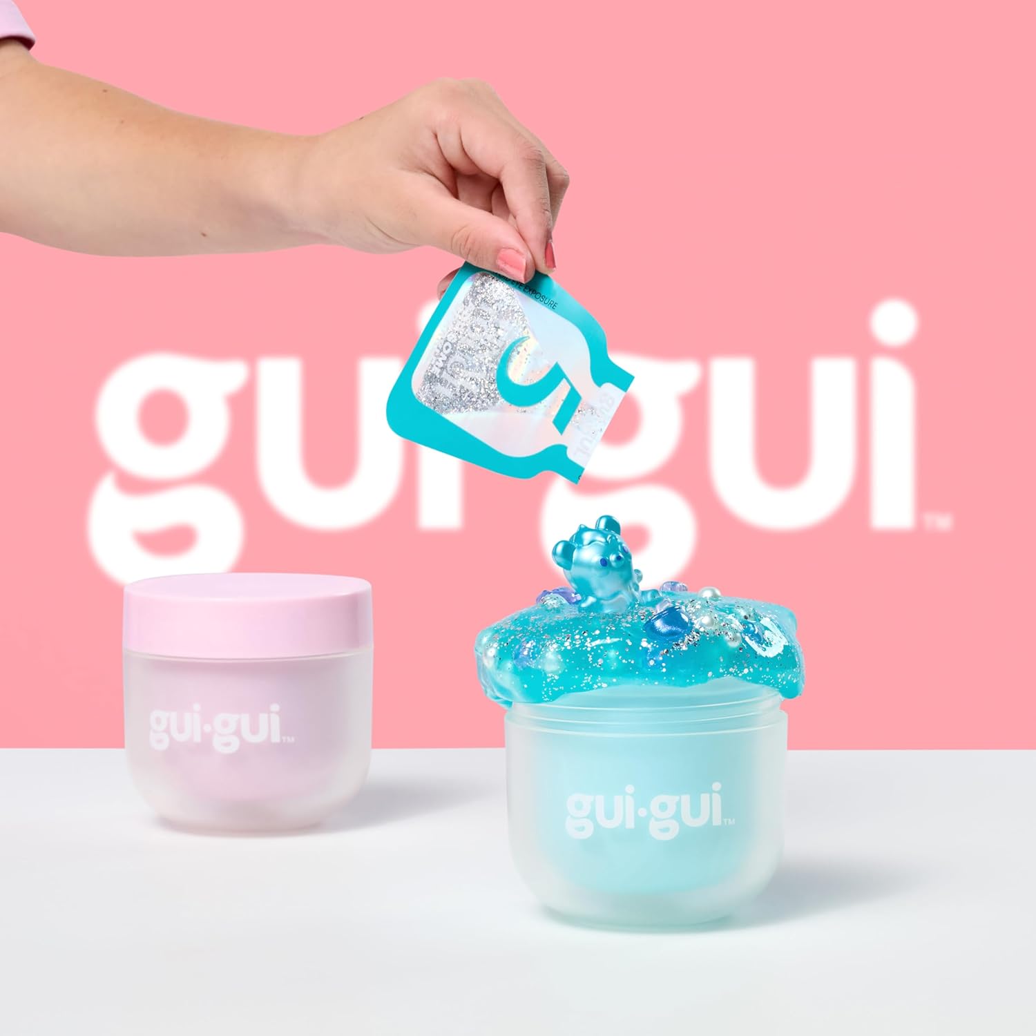Gui Gui Scented Shimmer Deluxe Duo Pack | 2 Iridescent Slimes | 5-Step DIY Customization | Reusable Container | ASMR Experience