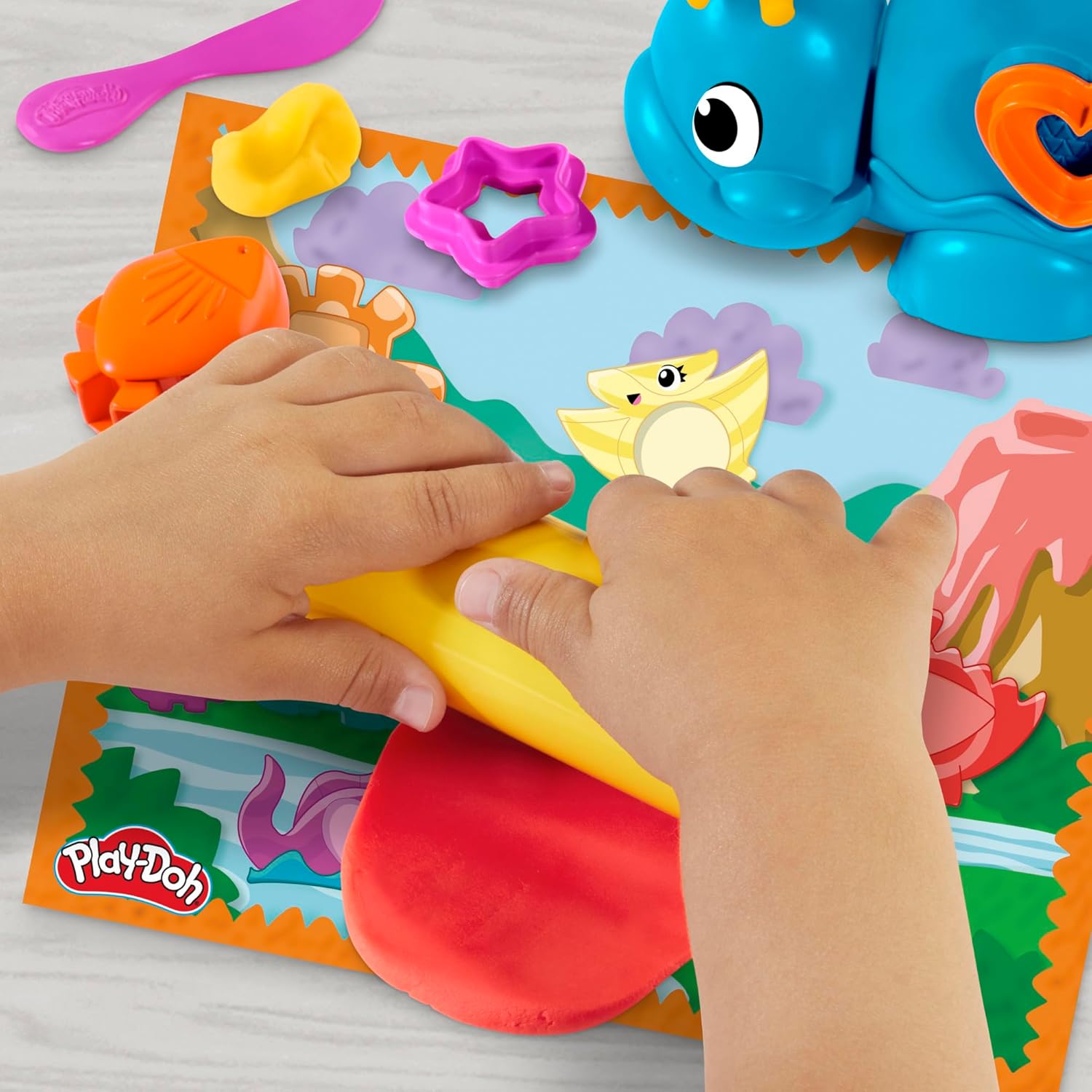 Play-Doh Shapes & Colors Dino Starter-Set | Sensorisches Dinosaurier-Spielset für Kinder ab 2 Jahren | 11 Accessoires und 6 Farben