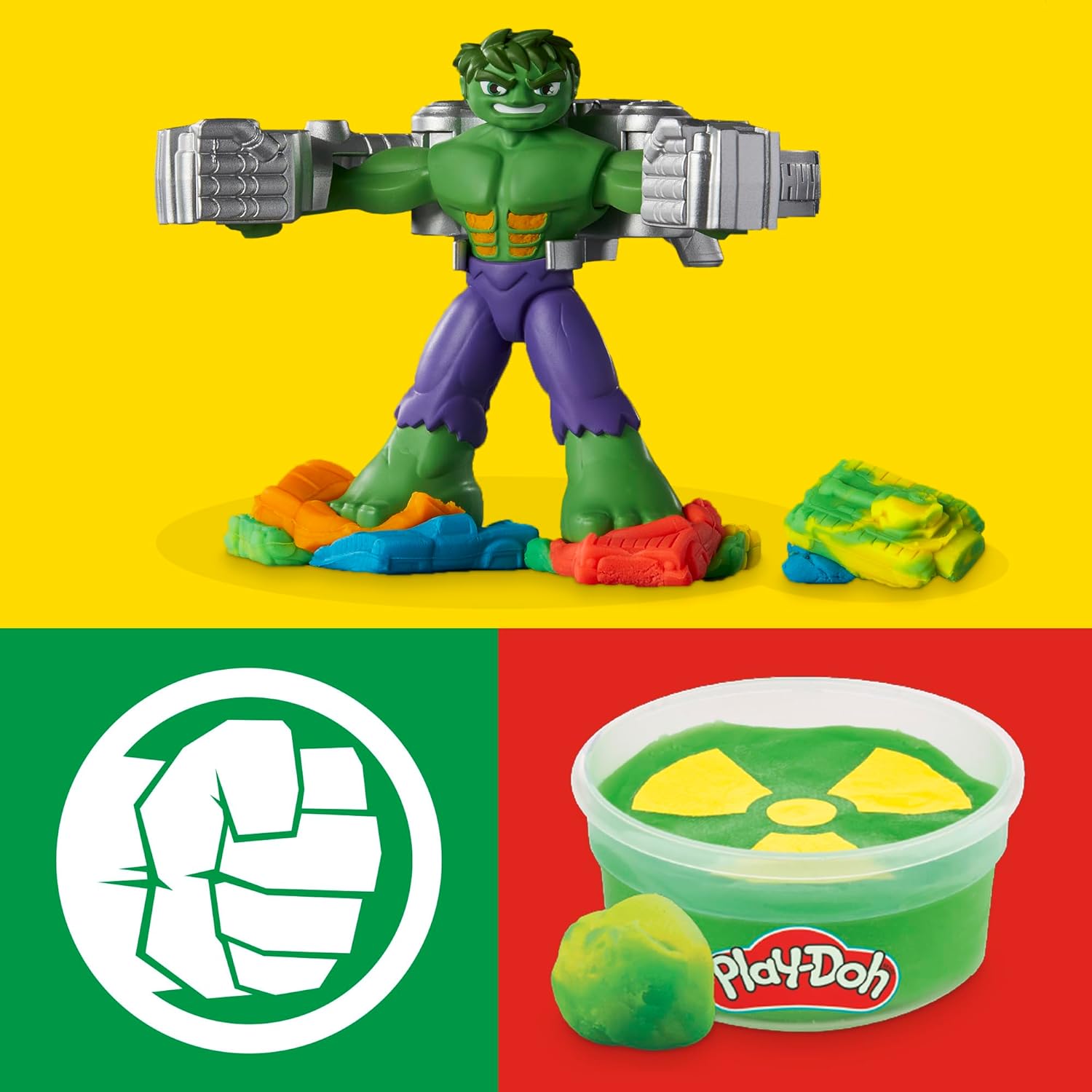 Play-Doh Marvel Hulk Smash & Squish Spielset | Superhelden-Actionfigur und Smash-Tools für Kinder ab 4 Jahren