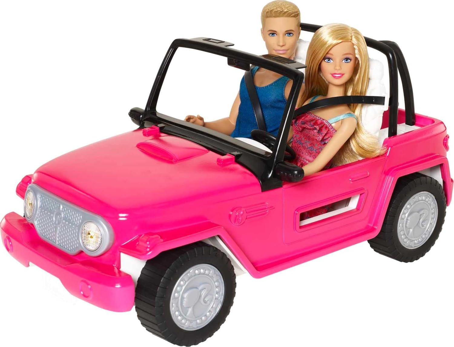 Barbie Car Beach Cruiser with Barbie & Ken Dolls | 2-Seater Convertible | Ages 3+
