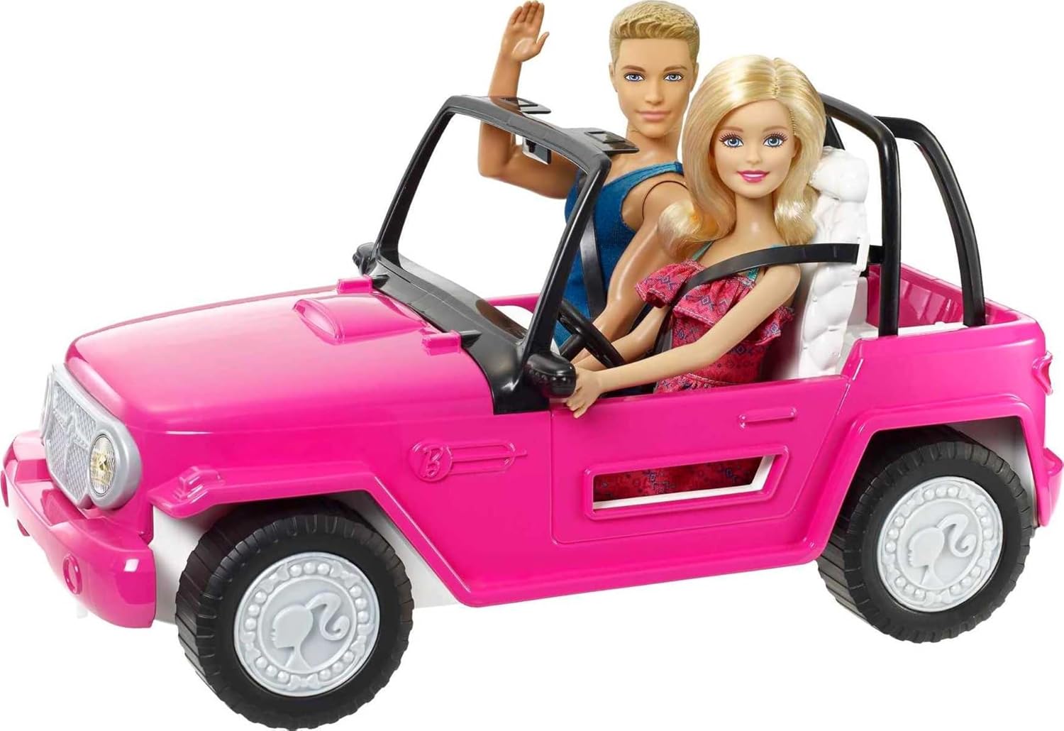 Barbie Car Beach Cruiser with Barbie & Ken Dolls | 2-Seater Convertible | Ages 3+