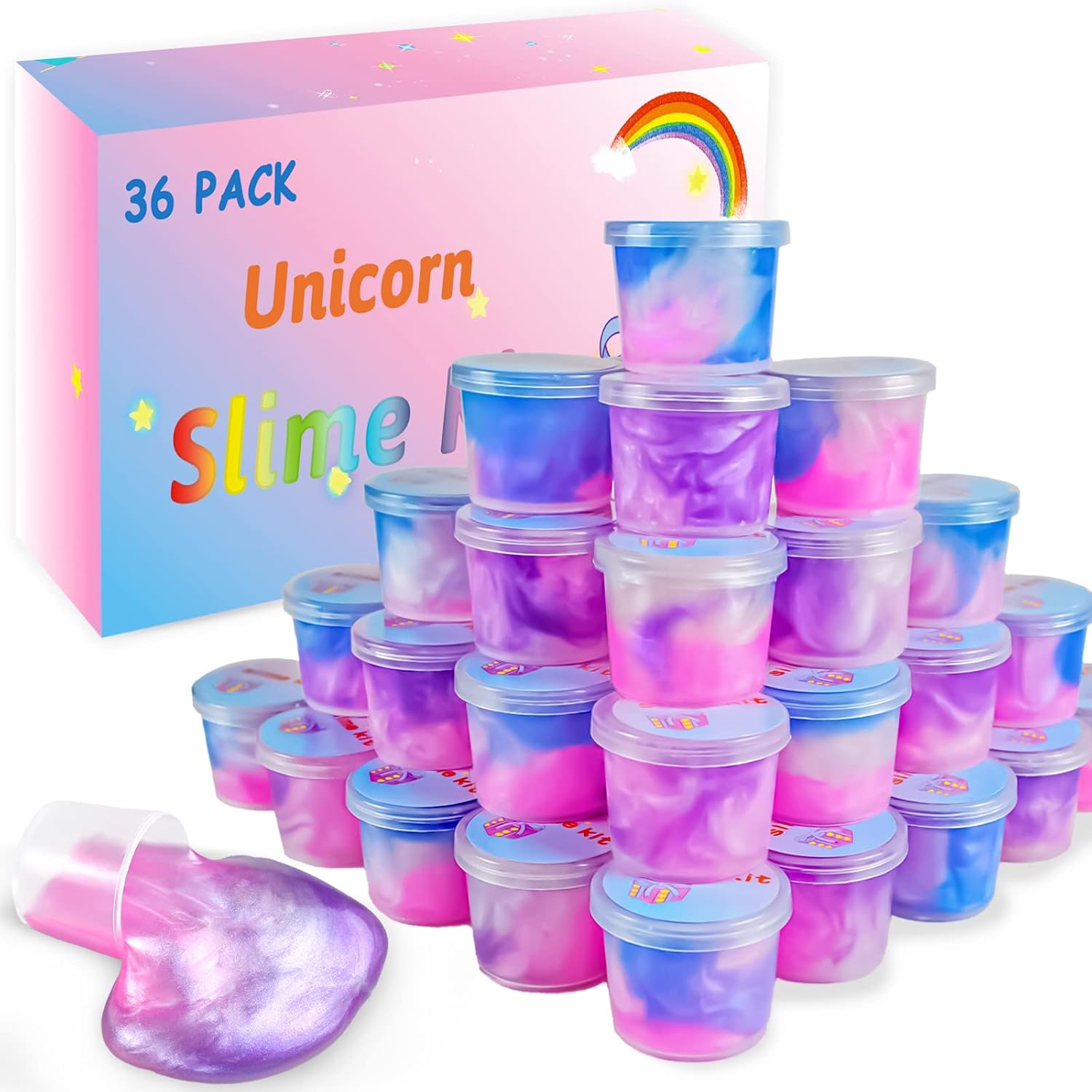 36-Pack Unicorn Galaxy Slime Kit Party Favors & Goodie Bag Fillers for Boys and Girls