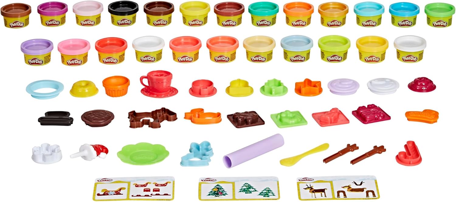 Play-Doh Holiday Advent Calendar | 24-Day Countdown with Surprise Gifts | Ages 3+