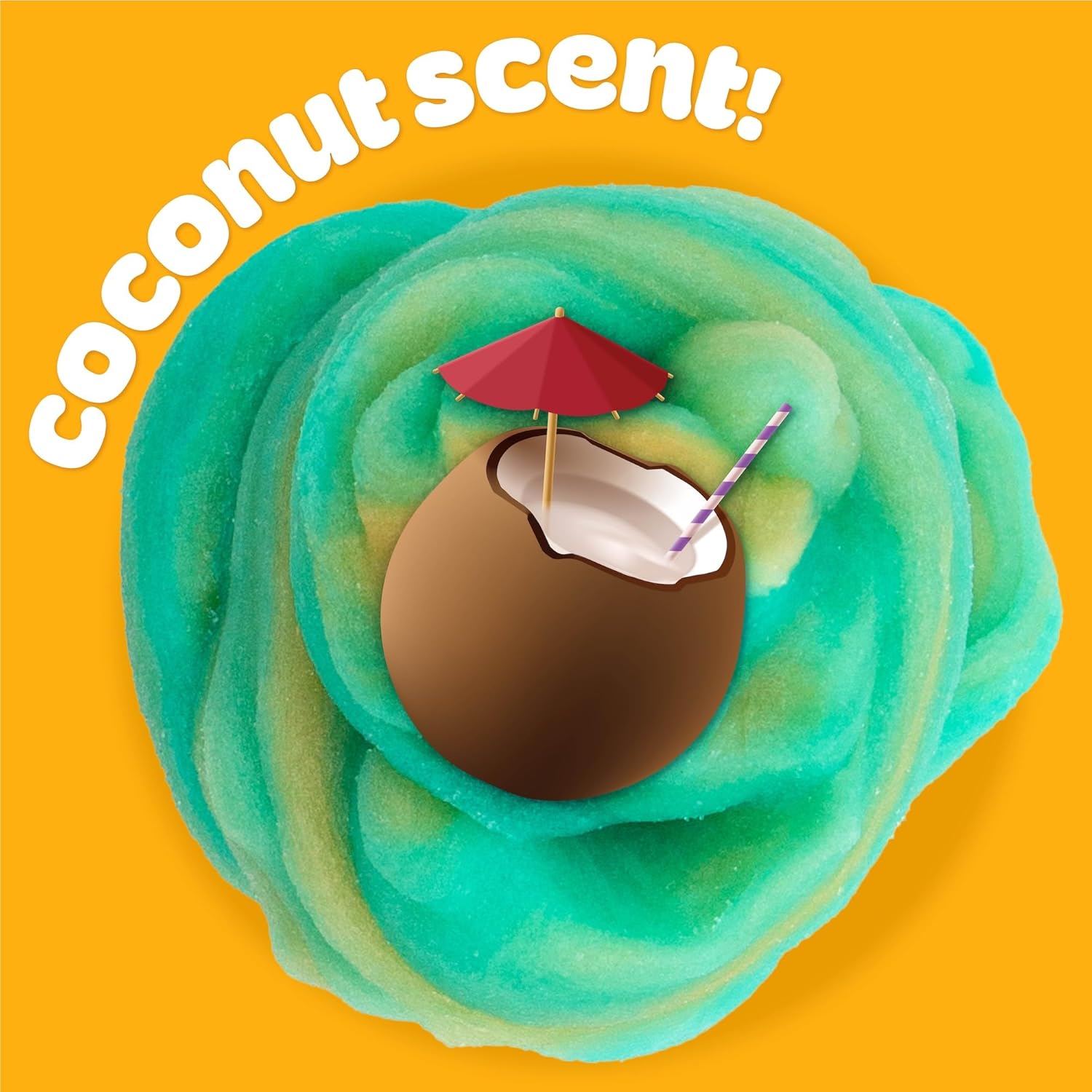Play-Doh Cloud – Teal & Orange Coconut Scent  170 g Resealable Can