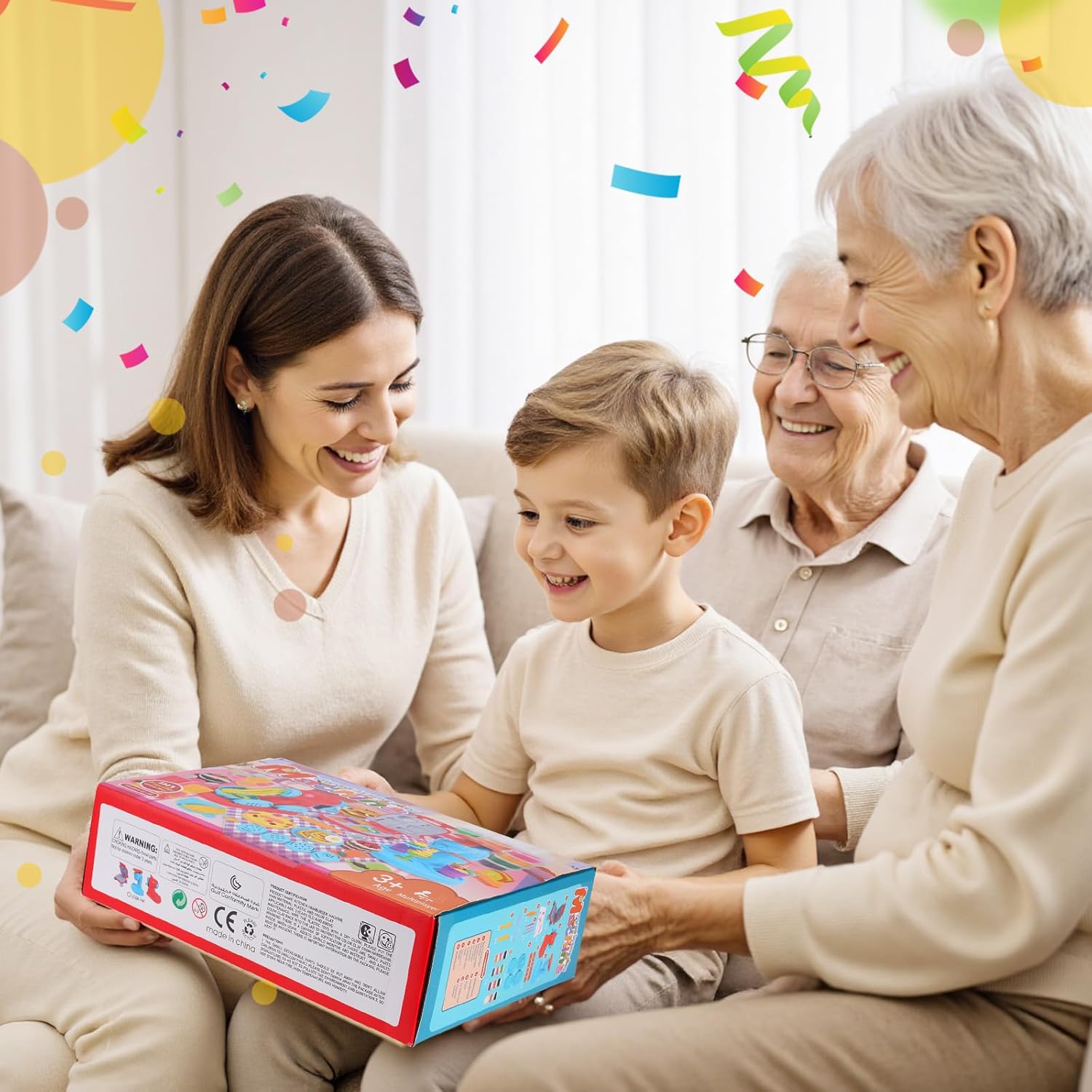 3-in-1-Farbspielknete-Set für Kinder | Eiscreme-, Hamburger- und Nudelmaschine-Spielzeug | 12-Farben-Teig-Kunst- und Bastelset für Kinder im Alter von 3–12 Jahren