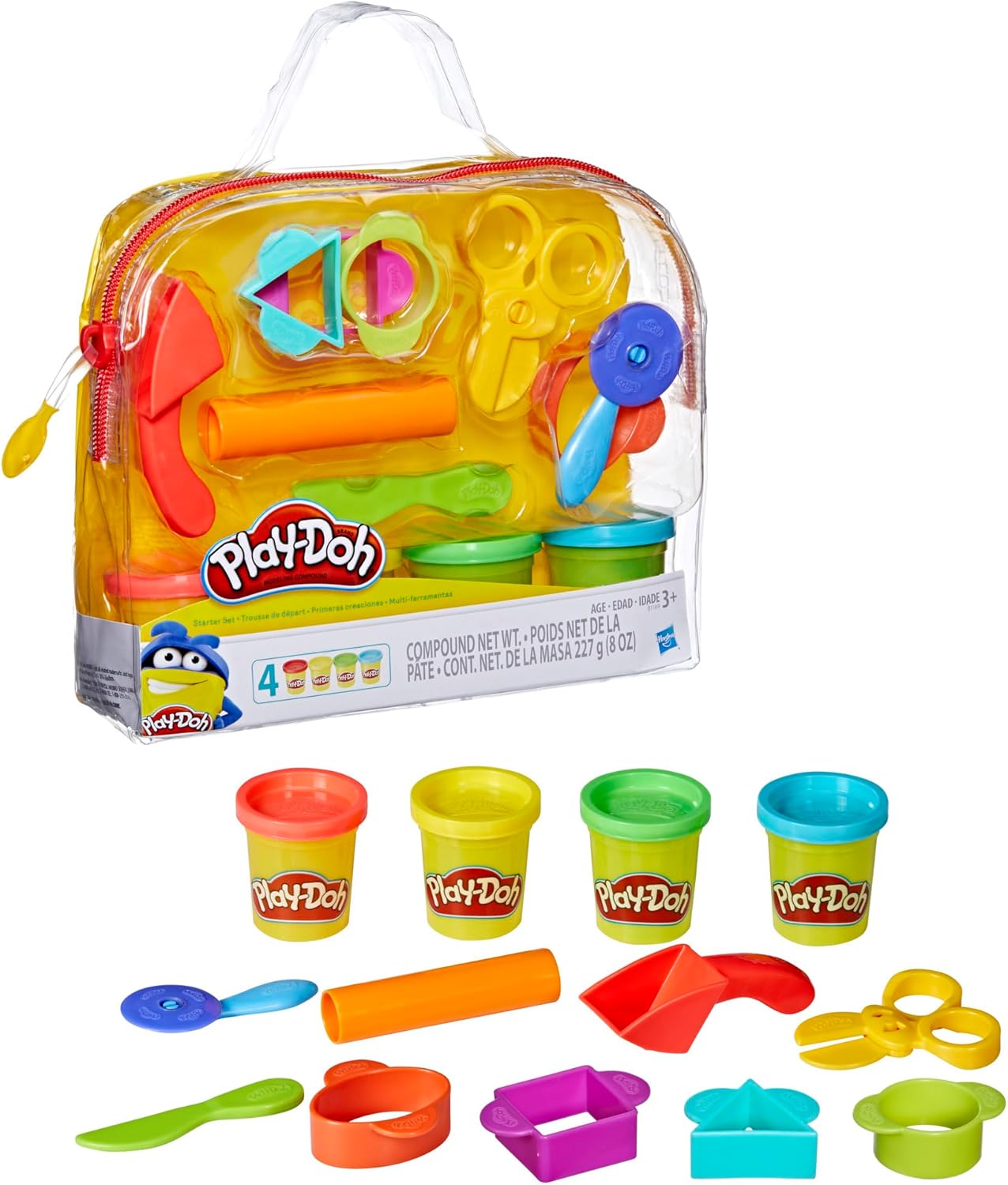 Play-Doh Starter Set 9-Piece Kit with Storage Tote & 4 Cans | Arts & Crafts for Kids Ages 3+