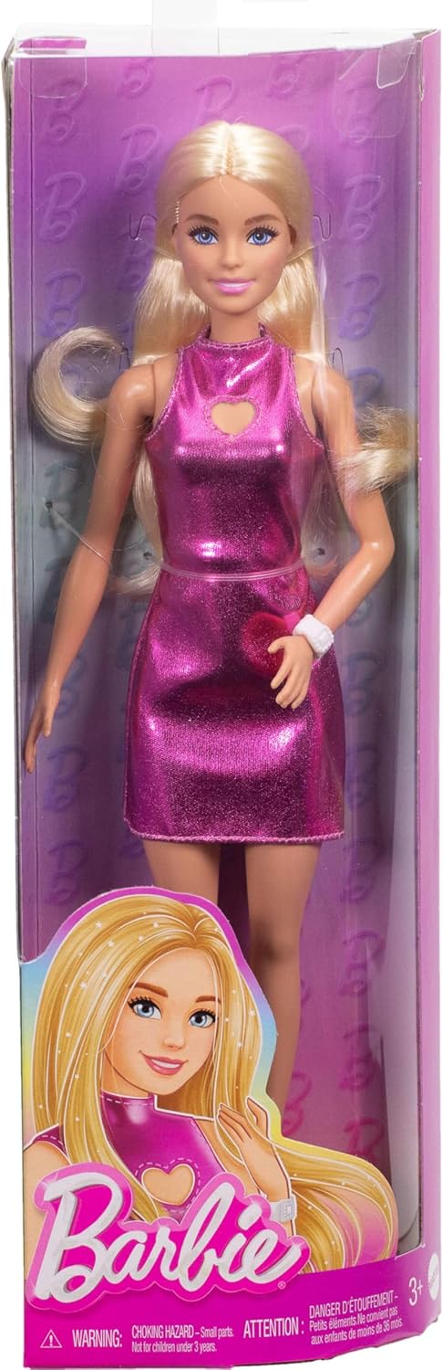 Barbie Fashionistas Doll in Metallic Pink Minidress