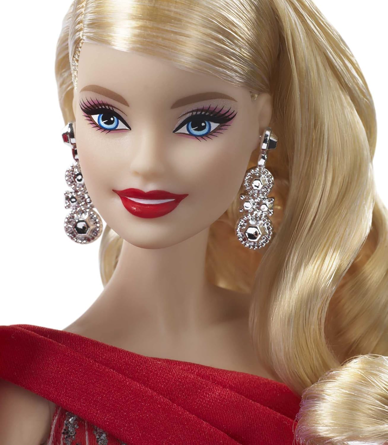 Barbie Signature – 2019 Holiday Barbie Doll in Stunning Red and White Grown with a Festive Holyday Print and Silvery Sparkle Details