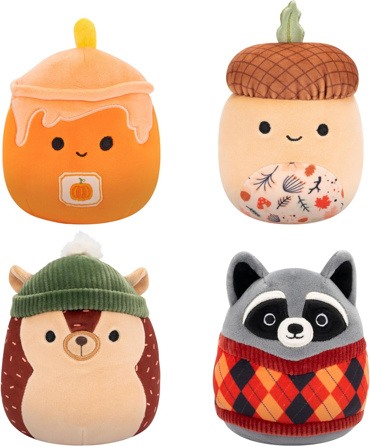 Squishmallows Micromallows Harvest 4-Pack – Hans Hedgehog, Mac Acorn, Misha Candle, Rocky Raccoon