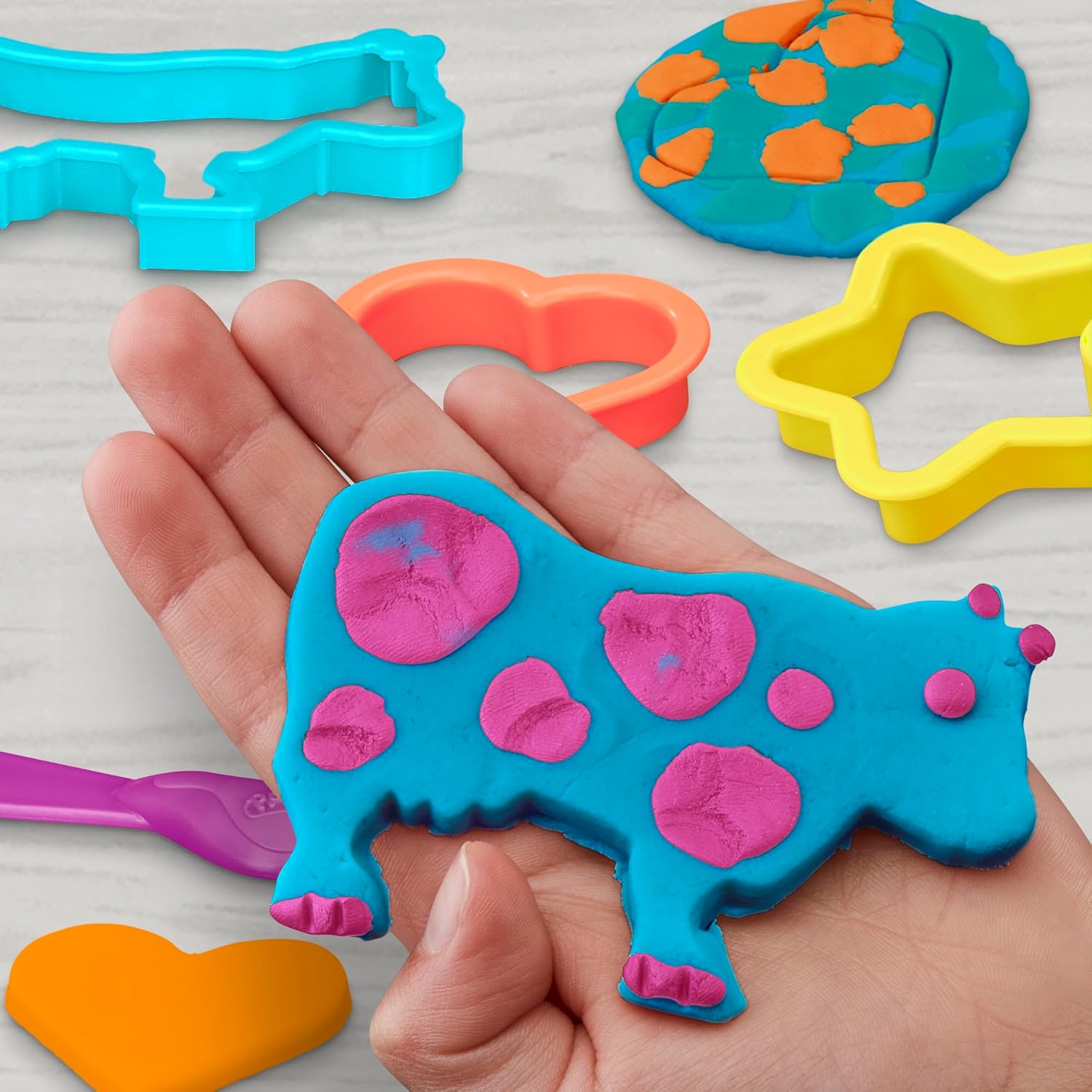 Play-Doh Fun Tub Set | 19 Accessories, 5 Colors & Reusable Storage Container | Ages 3+