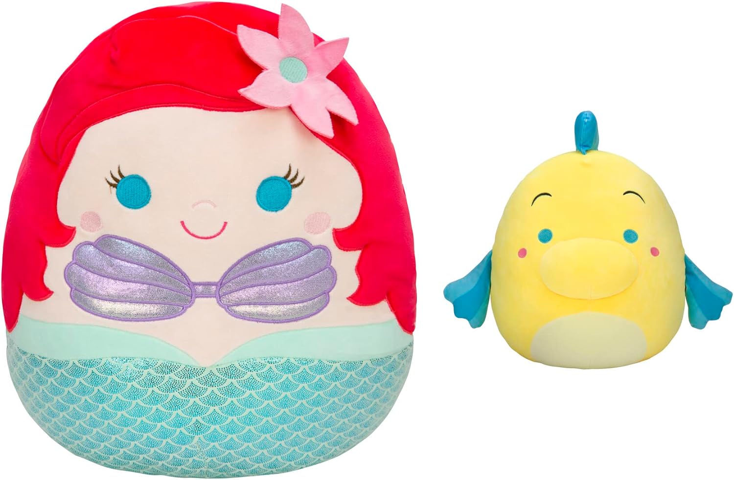 Squishmallows Disney Ariel and Flounder 2-Pack