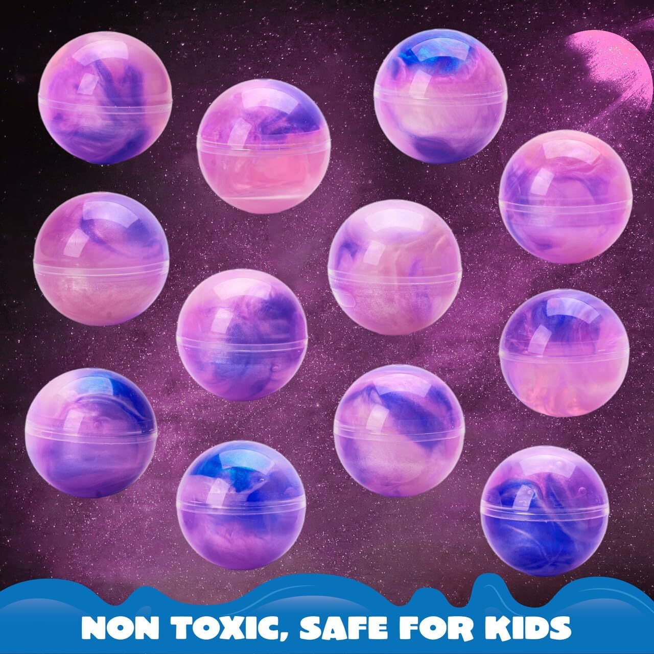 JOYIN 24-Pack Galaxy Slime Balls | Stretchy, Non-Sticky, Mess-Free Party Favors | Safe, Non-Toxic Sensory Toys for Kids | Ideal for Birthdays, Holidays & Classroom Rewards
