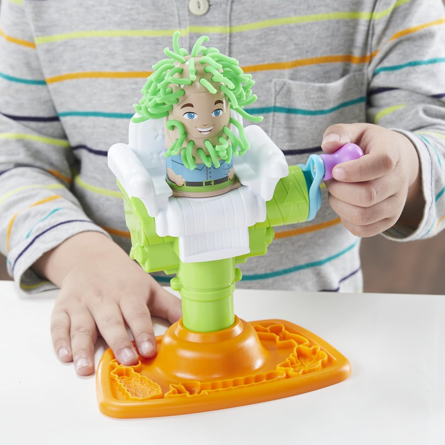 Play-Doh Buzz ’n Cut Fuzzy Pumper Barber Shop Set | Electric Buzzer & 5 Colors | Ages 3+