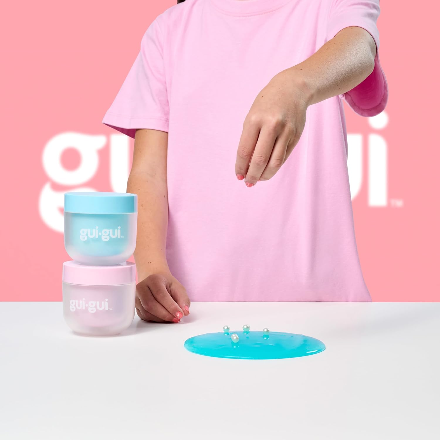 Gui Gui Scented Shimmer Deluxe Duo Pack | 2 Iridescent Slimes | 5-Step DIY Customization | Reusable Container | ASMR Experience