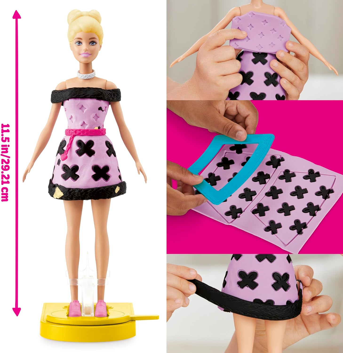 Play-Doh Barbie Designer Fashion Show Set | Create Doll Clothes with 21 Fashion Accessories & 6 Play-Doh Colors | Ages 5+