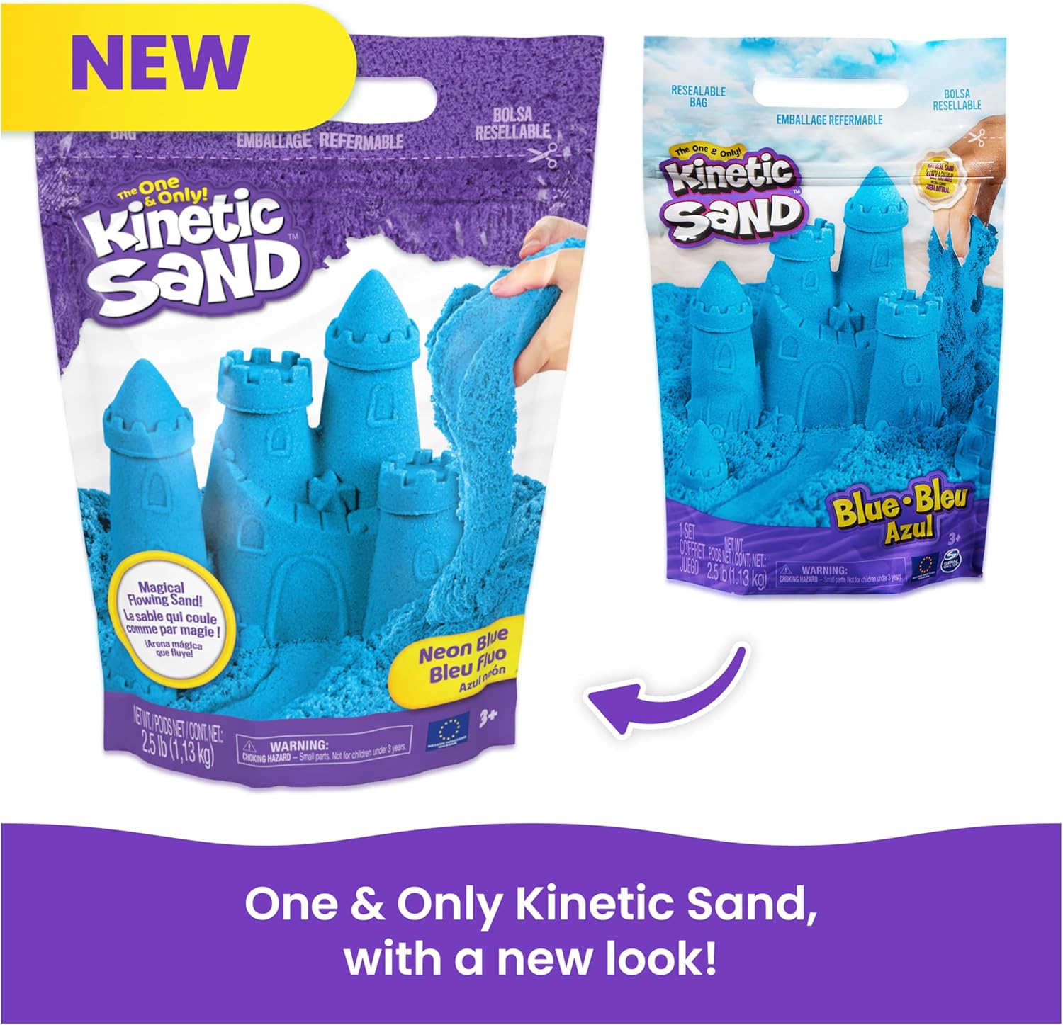 Kinetic Sand, 1,13 kg Blue Play Sand, Resealable Bag
