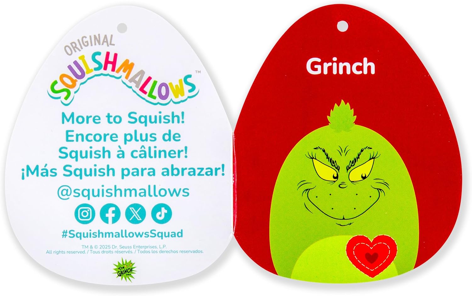 Squishmallows  Disney Grinch with Heart