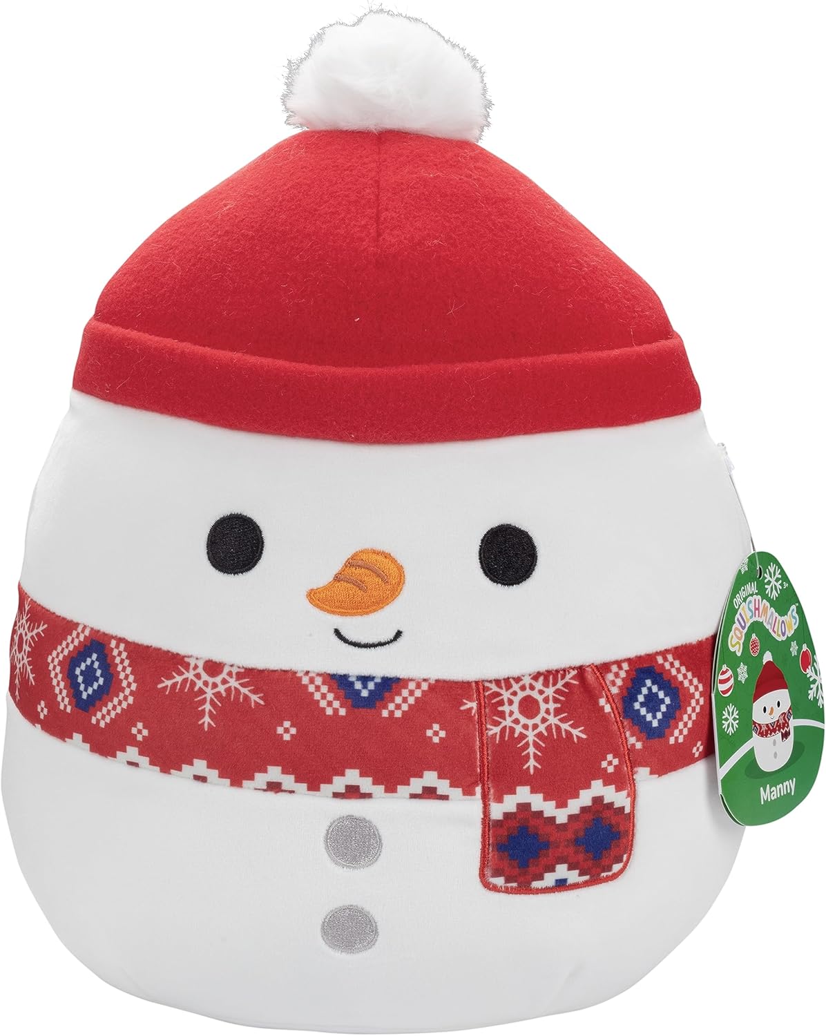 Squishmallows Christmas Manny The Snowman
