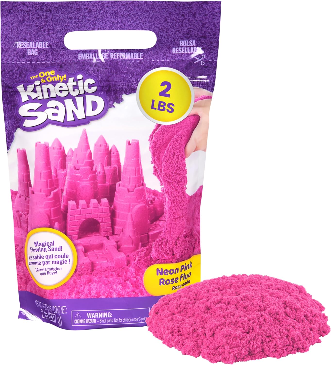 Kinetic Sand, 907g Pink Play Sand, Resealable Bag