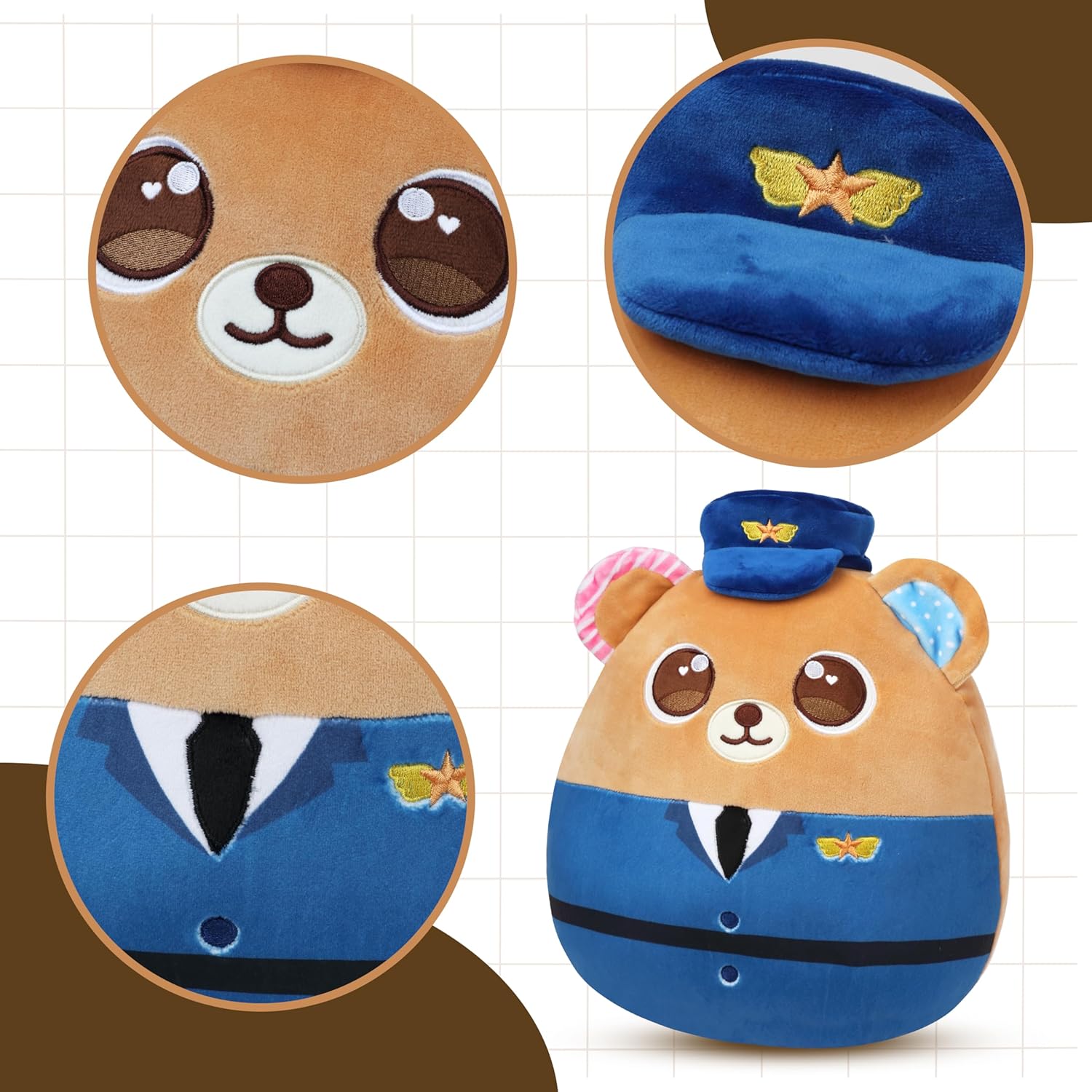 Squishmallows  -  Easfan Policeman Bear