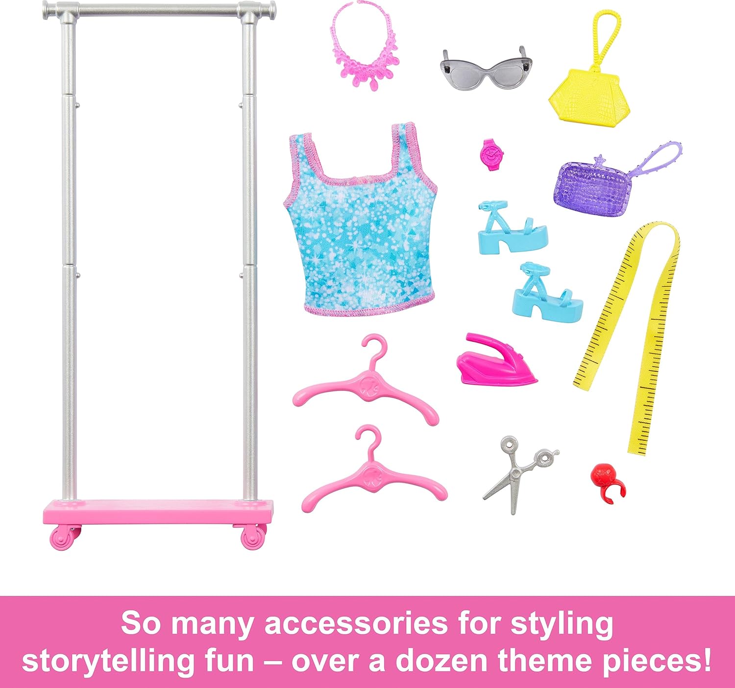 Barbie Brooklyn Doll with Garment Rack, Top, Fashion Pieces, Puppy & More