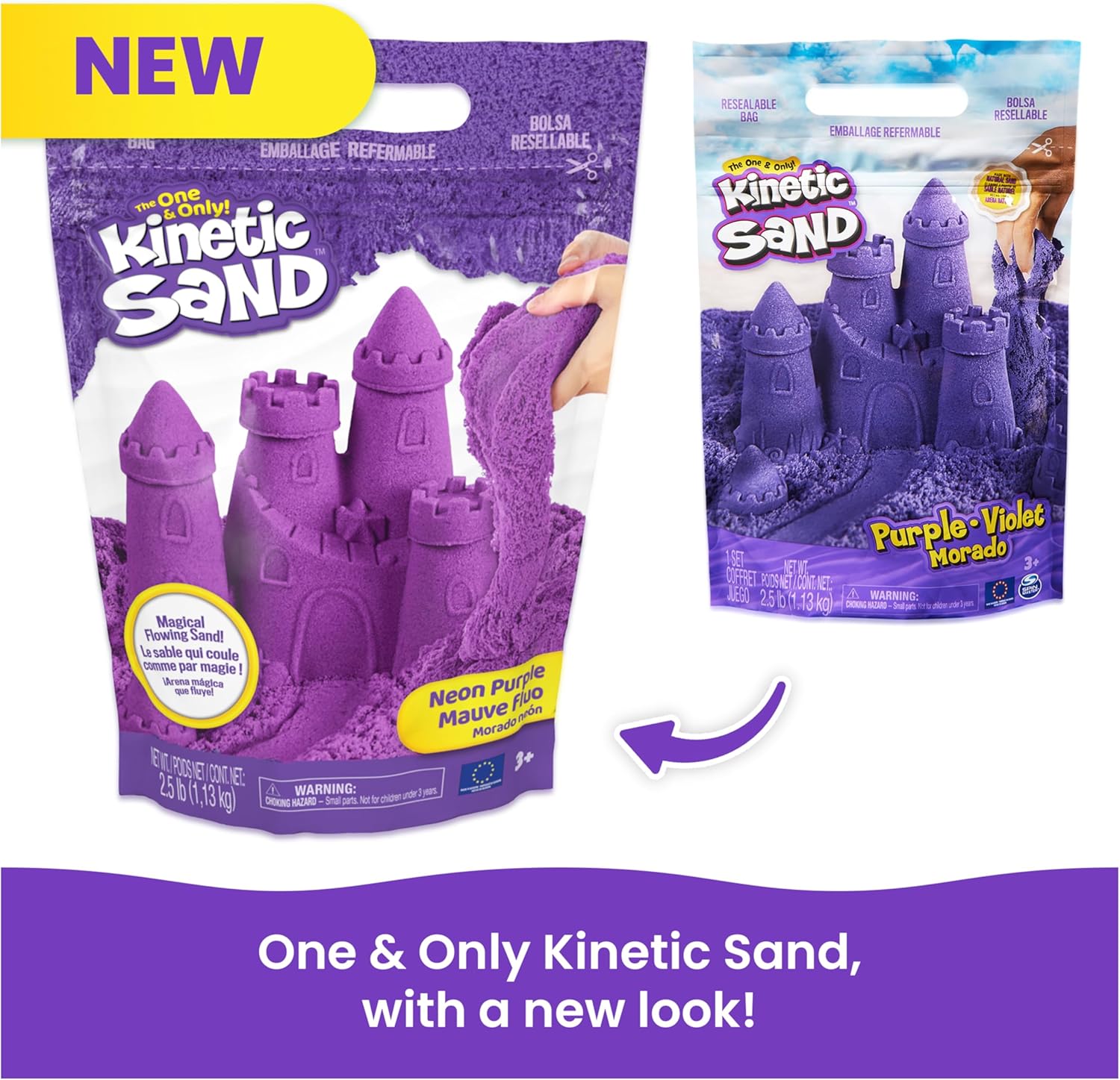 Kinetic Sand, 1,13 kg Purple Play Sand, Resealable Bag