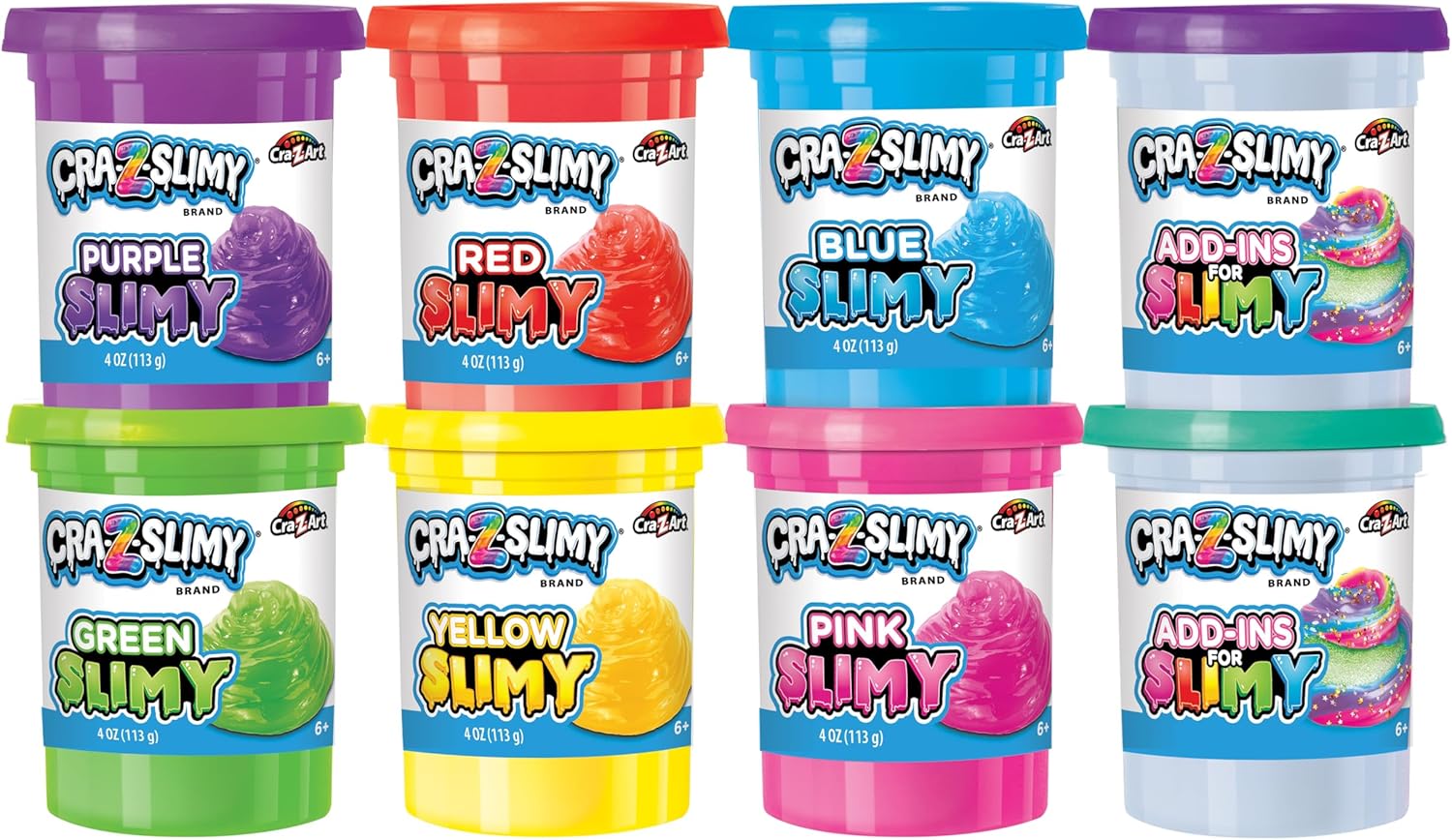 Cra-Z-Slimy Bold & Brite 8 Count – Vibrant Premade Slime Collection