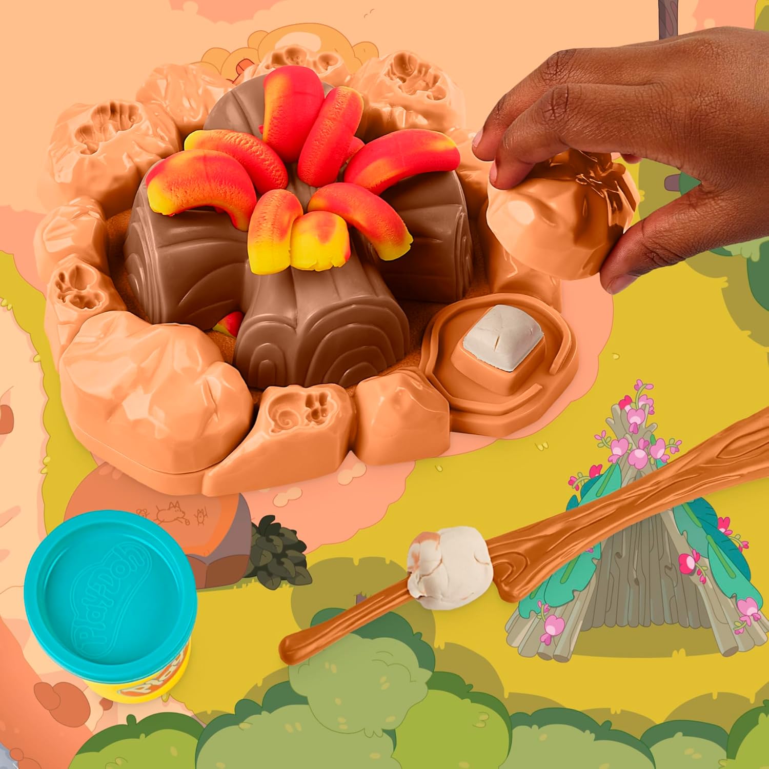 Play-Doh Bluey Goes Camping-Spielset | Lagerfeuerabenteuer mit Bluey, Bingo & Jean-Luc | Kunst- und Bastelspielzeug für Kinder ab 3 Jahren