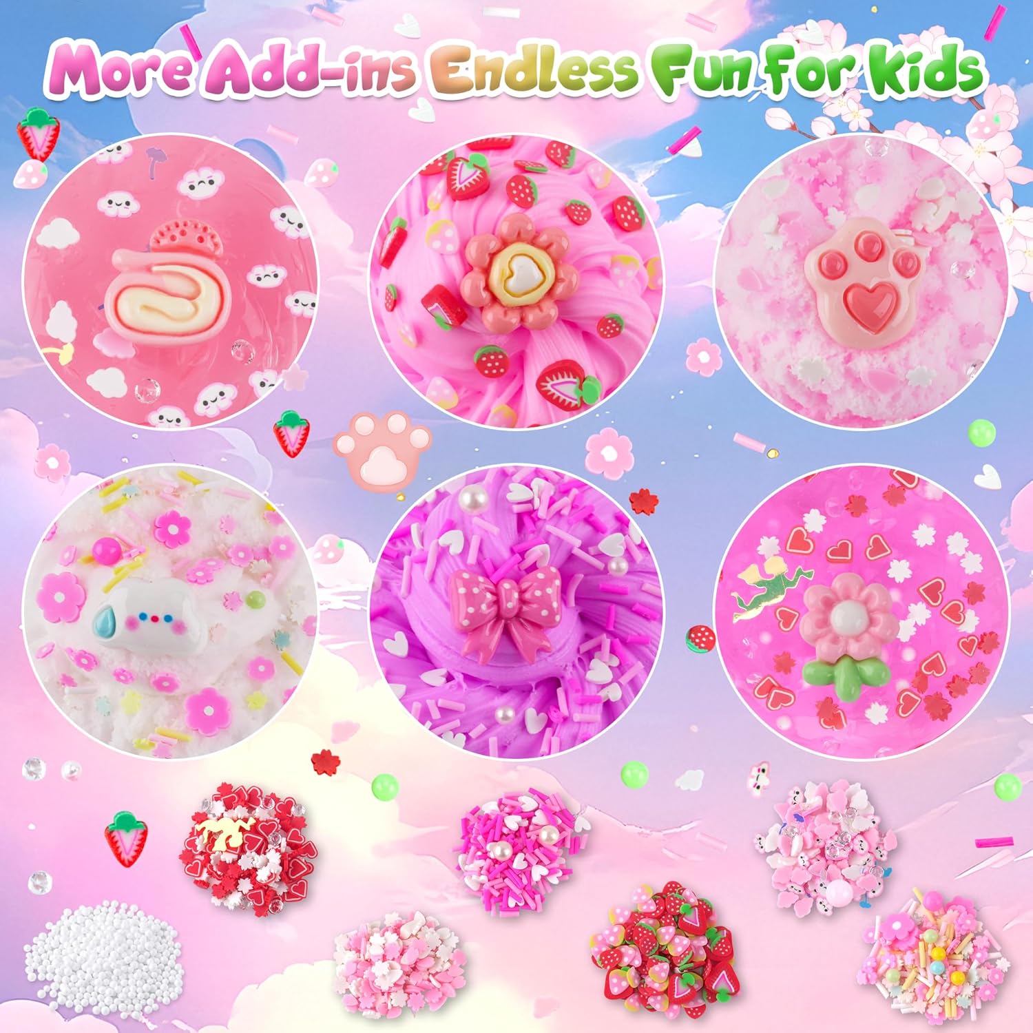6-Pack Pink Slime Kit for Kids | Cloud, Butter & Clear Crystal Textures | 360 ml Total | Ages 4–12