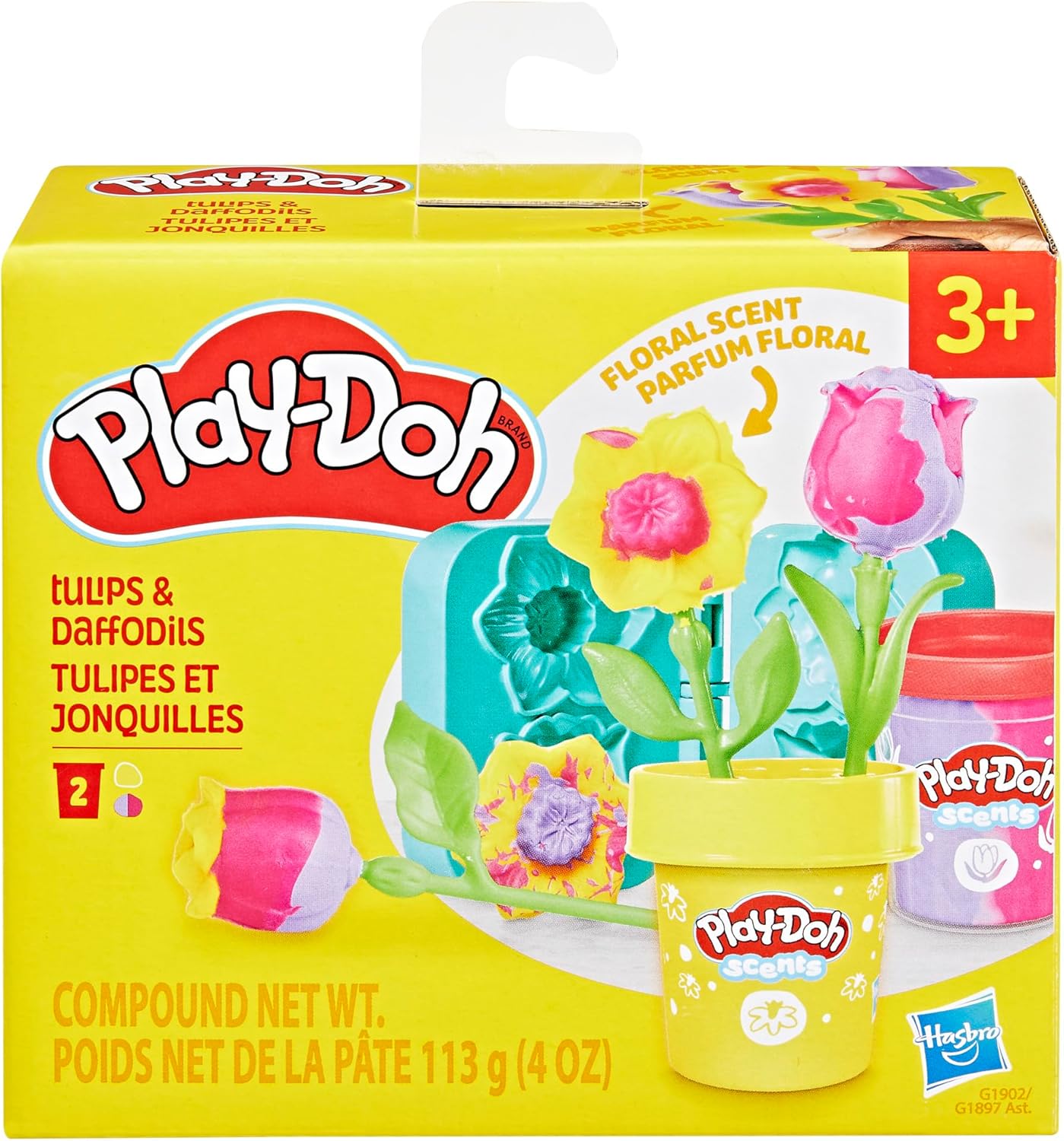Play-Doh Tulips & Daffodils Flower Toy | Floral Scented Modeling Compound | Kids Arts & Crafts Kit for Ages 3+