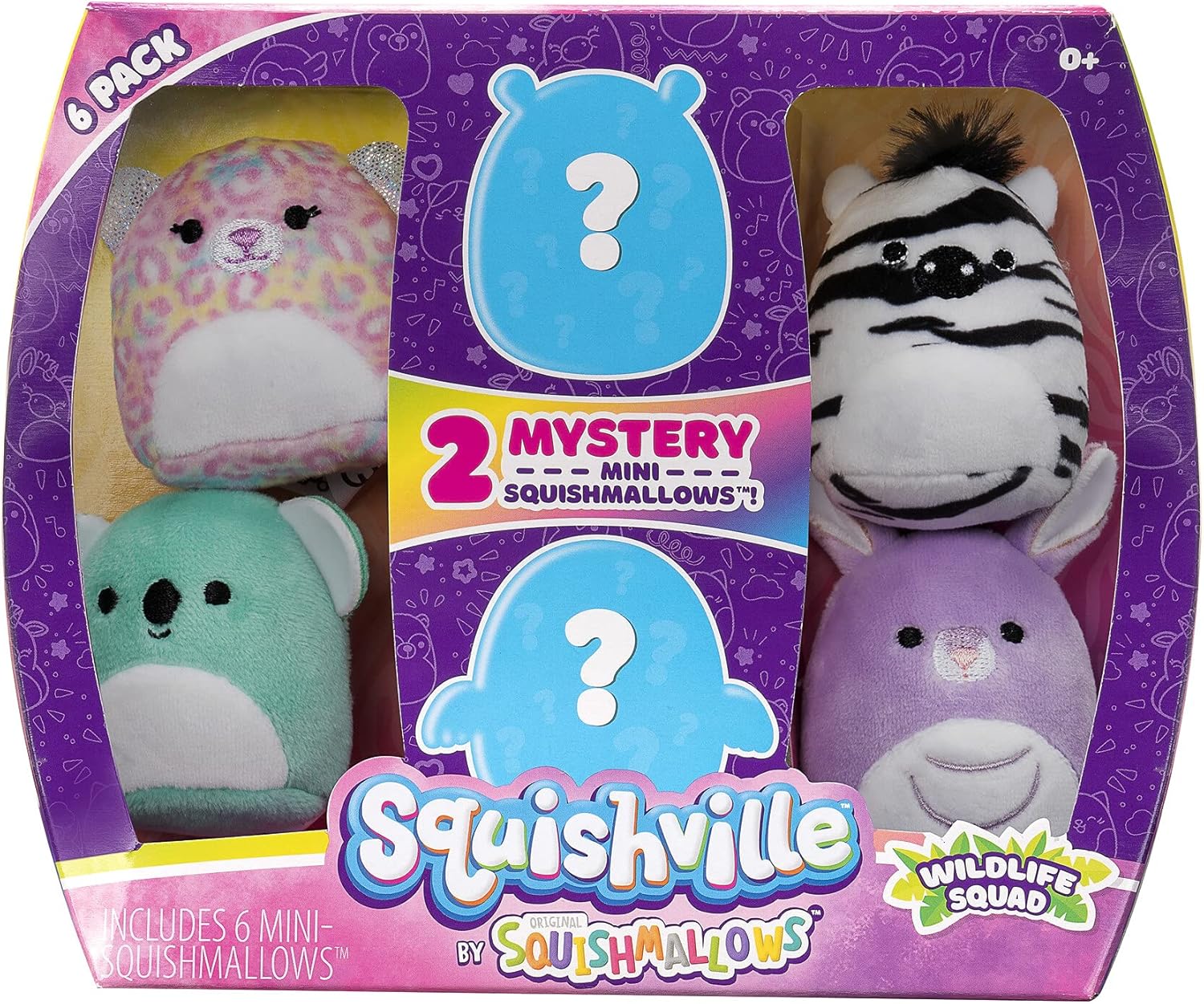 Squishmallows Micromallows Wildlife Squad Characters - Includes Michaela and Kiki Plus Four Mystery Figures - Irresistibly Soft, Colorful Plush