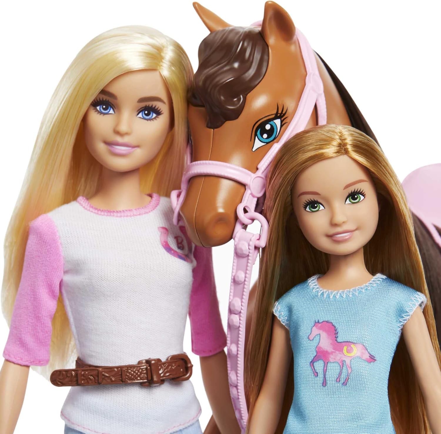 Barbie Stacie Sisters on Horse Playset | 2 Dolls with Horse & Saddle | Ages 3+
