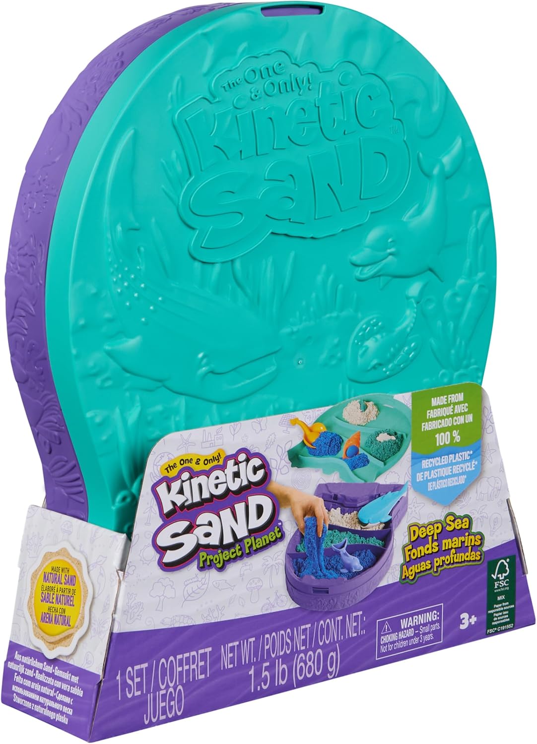 Kinetic Sand, Project Planet Deep Sea with 680g Play Sand & Sea Creature Tools