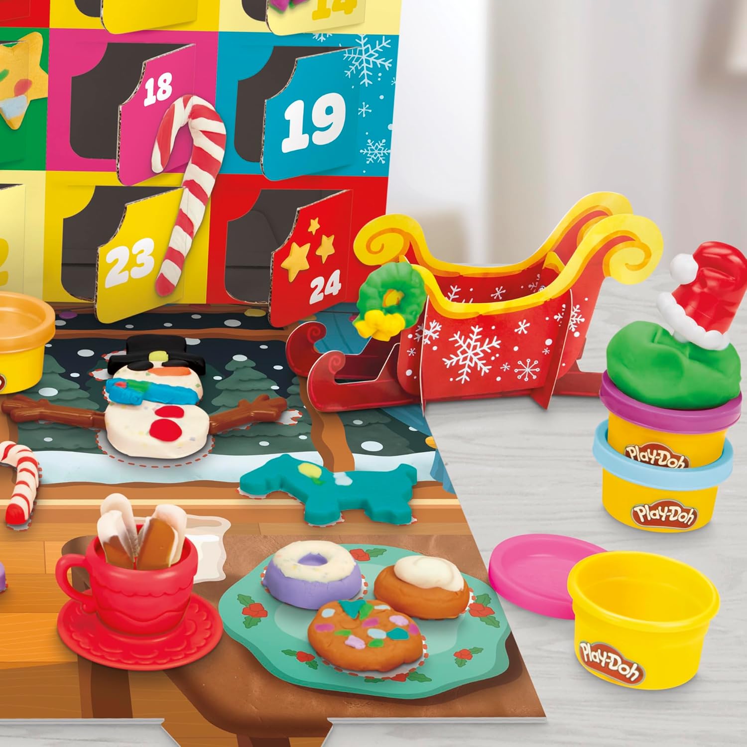 Play-Doh Holiday Advent Calendar | 24-Day Countdown with Surprise Gifts | Ages 3+