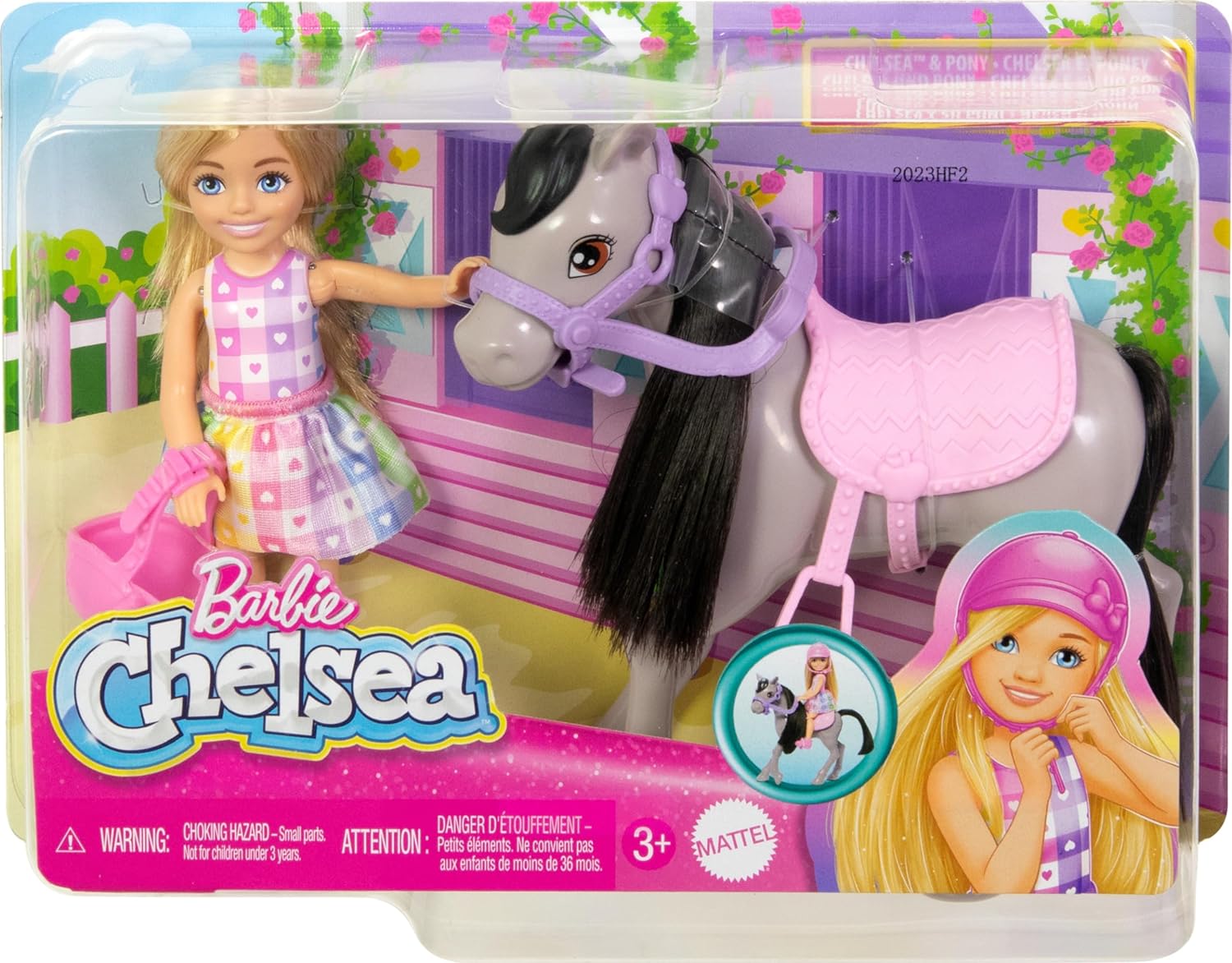 Barbie Chelsea Doll & Toy Horse Set | Blonde Chelsea & Gray Pony | Ages 3+