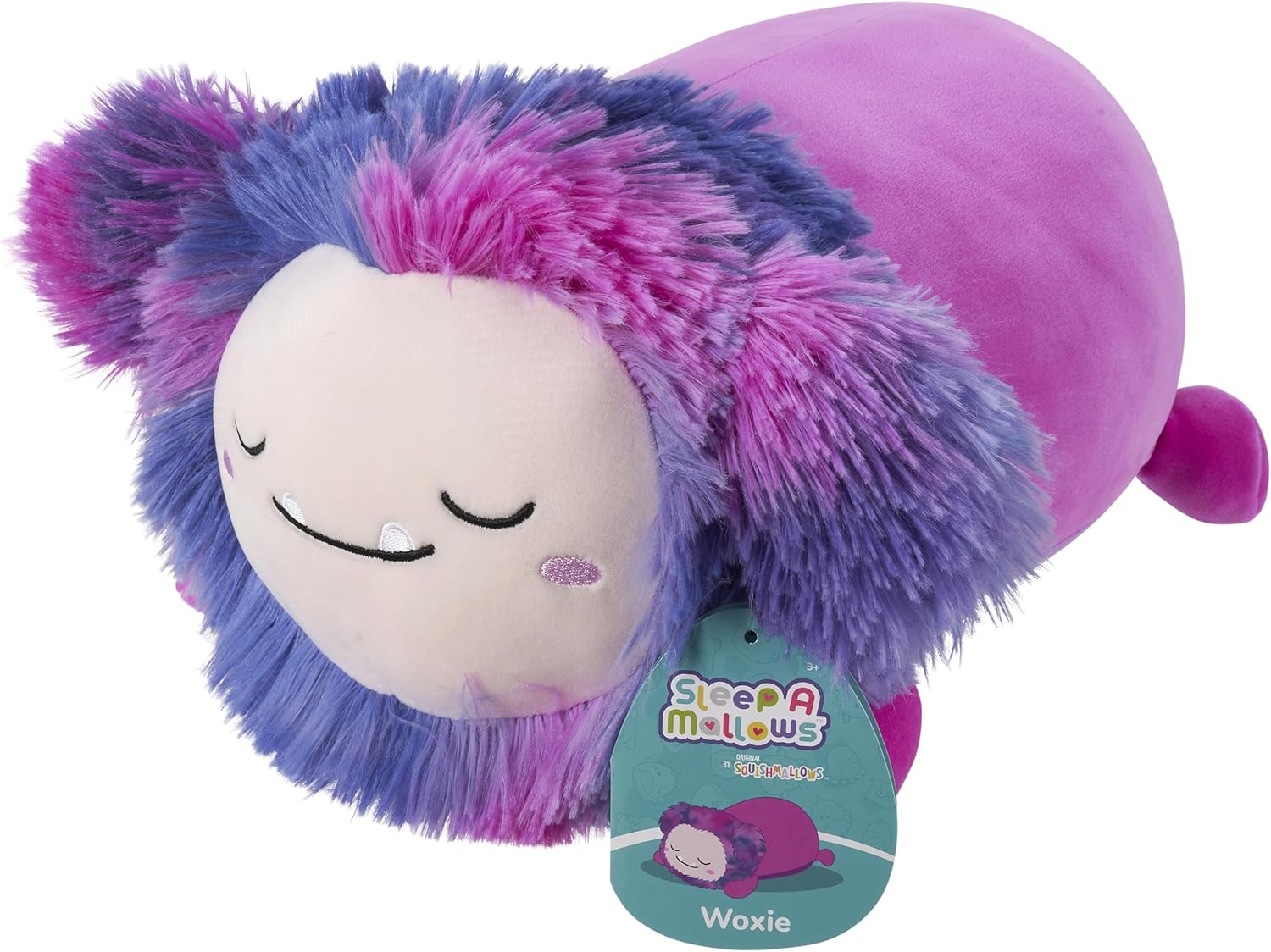 Squishmallows Fuzz-A-Mallows Woxie The Magenta Bigfoot Sleepamallows