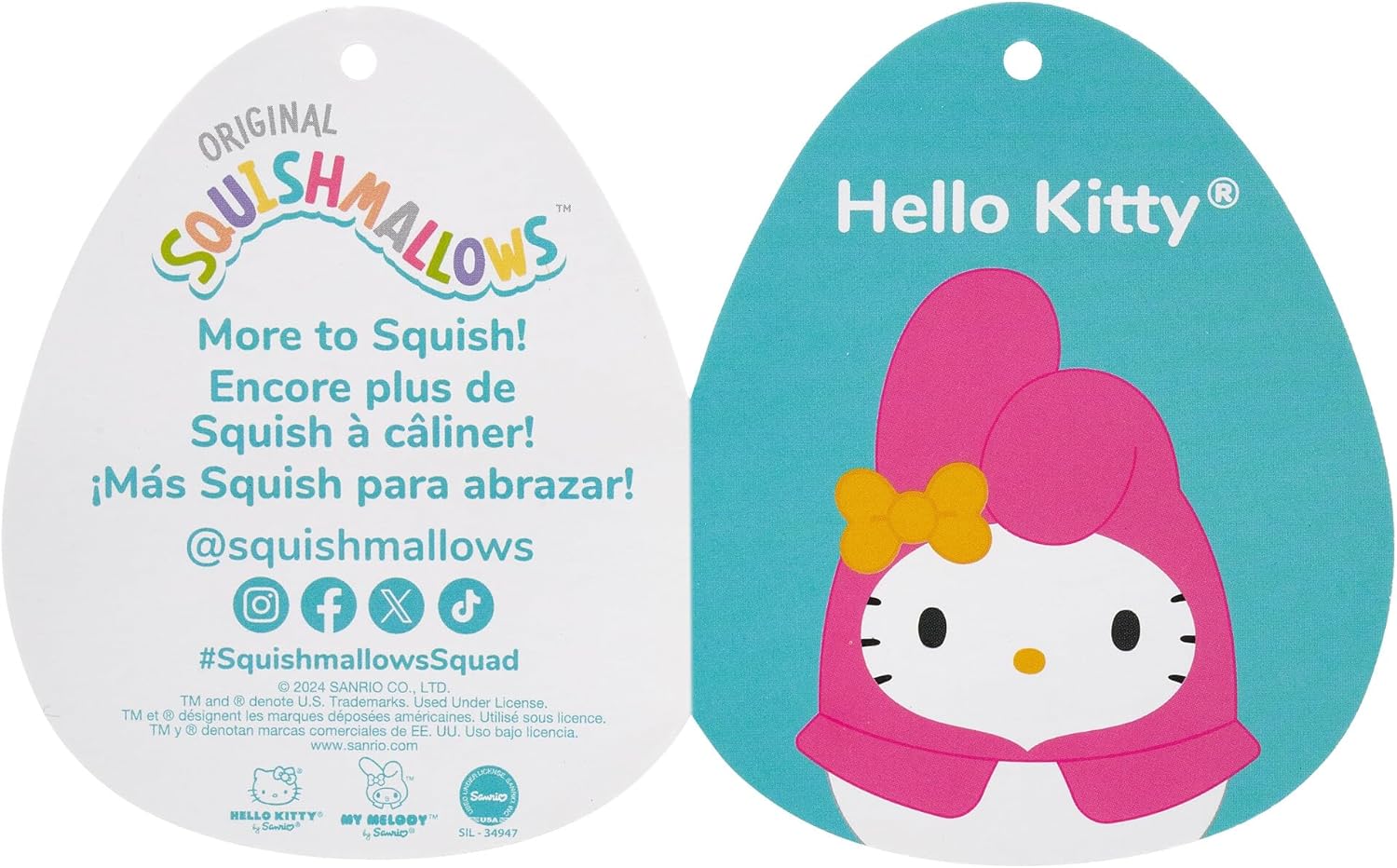 Squishmallows Hello Kitty and Friends Hello Kitty in My Melody Hoodie